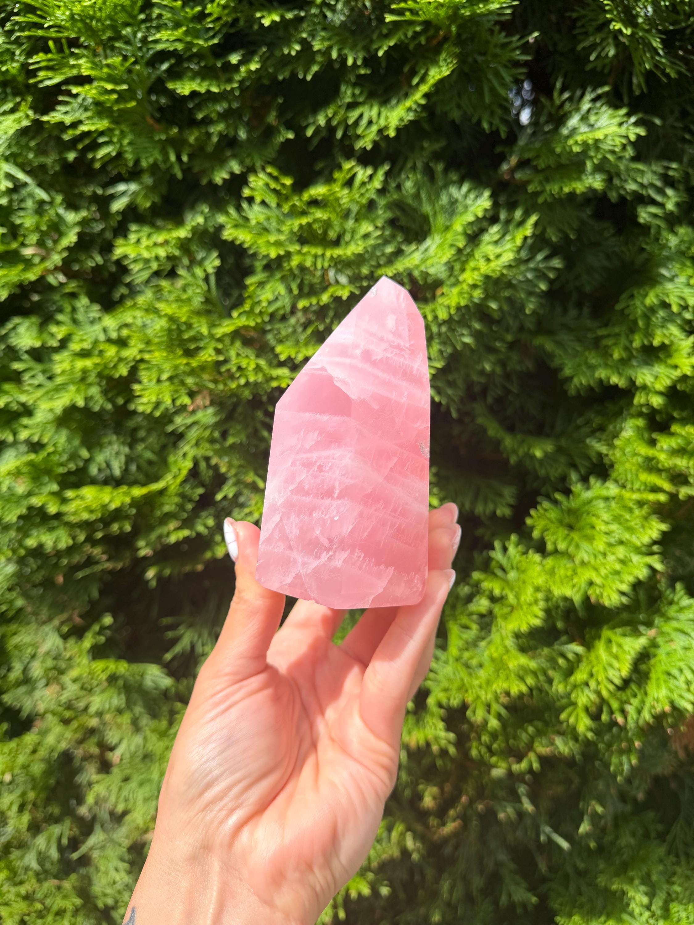 Brazilian Rose Quartz Chunky Point: Polished Pink Crystal Specimen (4"x3.5") 4
