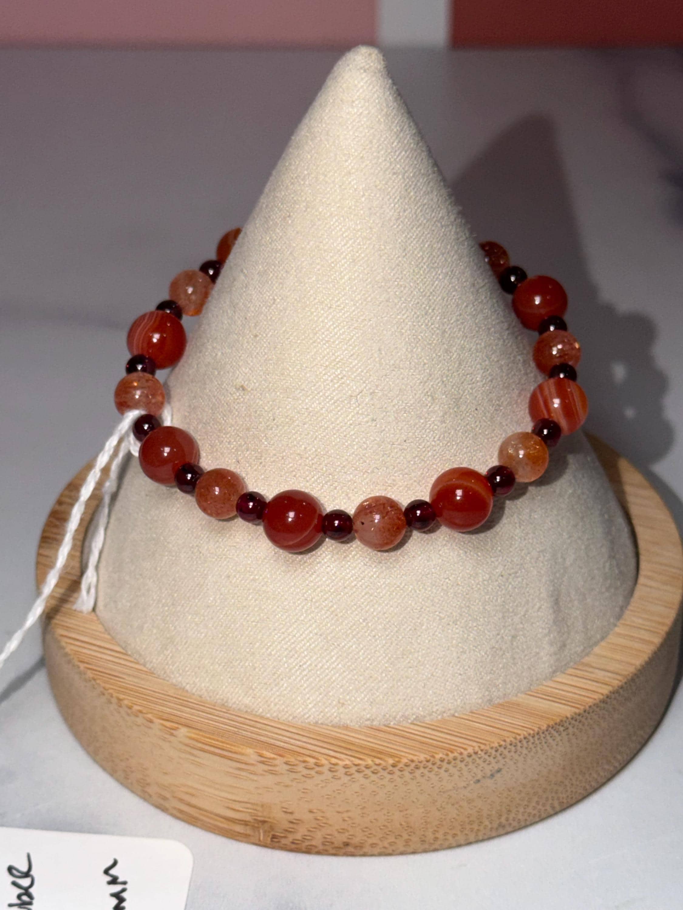 Carnelian, Fire Quartz, Garnet Beaded Bracelet, Earth Tone Gemstone Jewelry 6