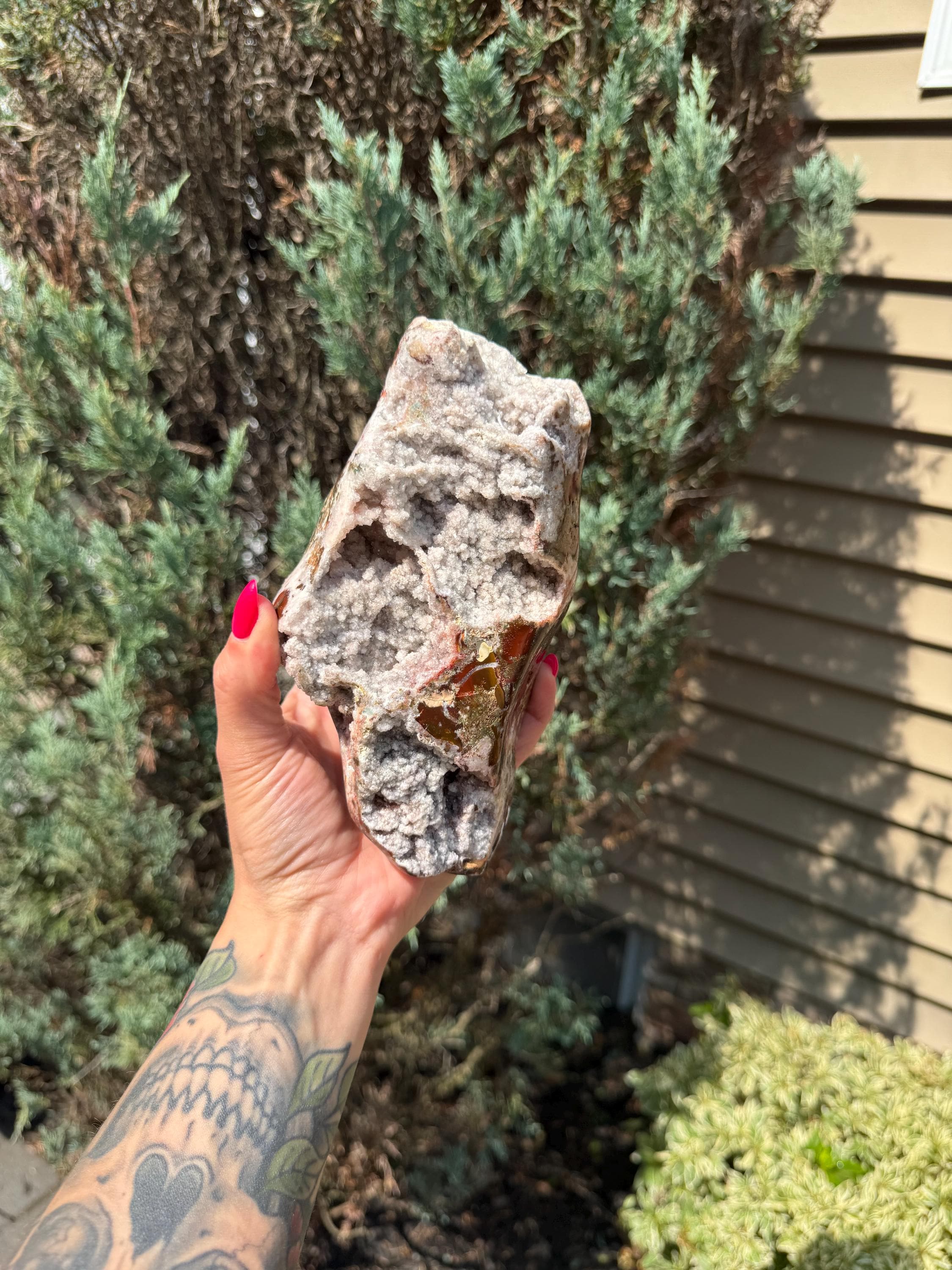 Raw Pink Amethyst Druzy on Stand • Sparkling Crystal Cluster • Spiritual Decor 6