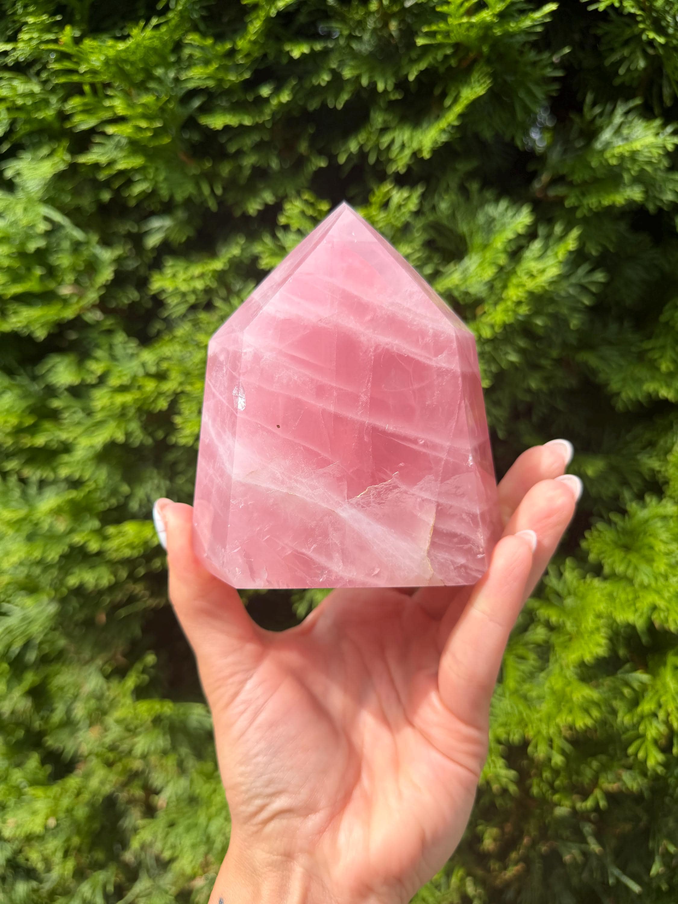 Brazilian Rose Quartz Chunky Point: Polished Pink Crystal Specimen (4"x3.5") 3