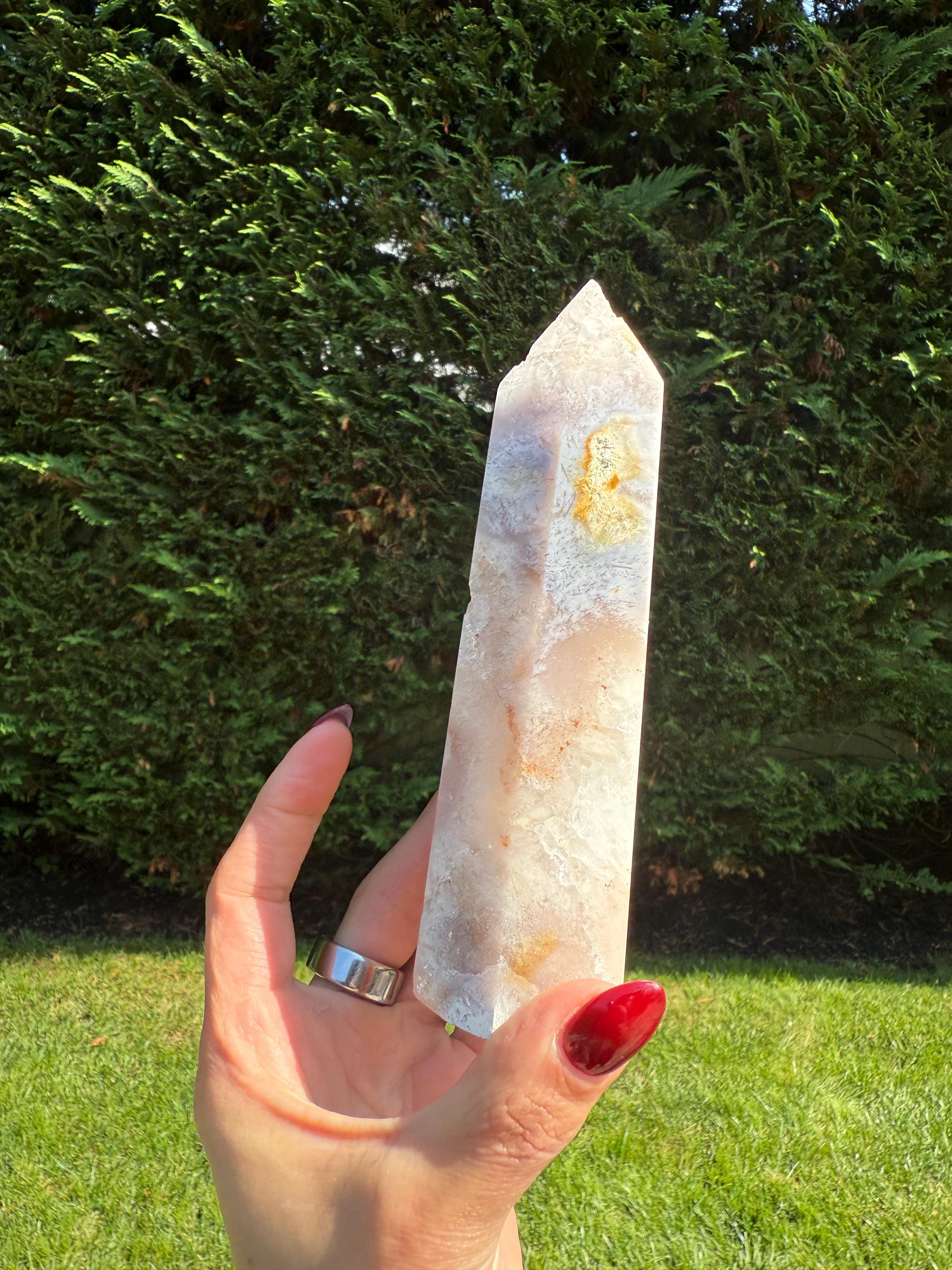 Pink Amethyst Druzy Crystal Obelisk • Healing Quartz Tower, Spiritual Decor 13