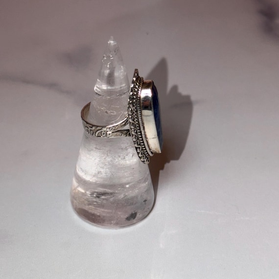 Large Blue Kyanite Statement Ring: 925 Sterling S… - image 10