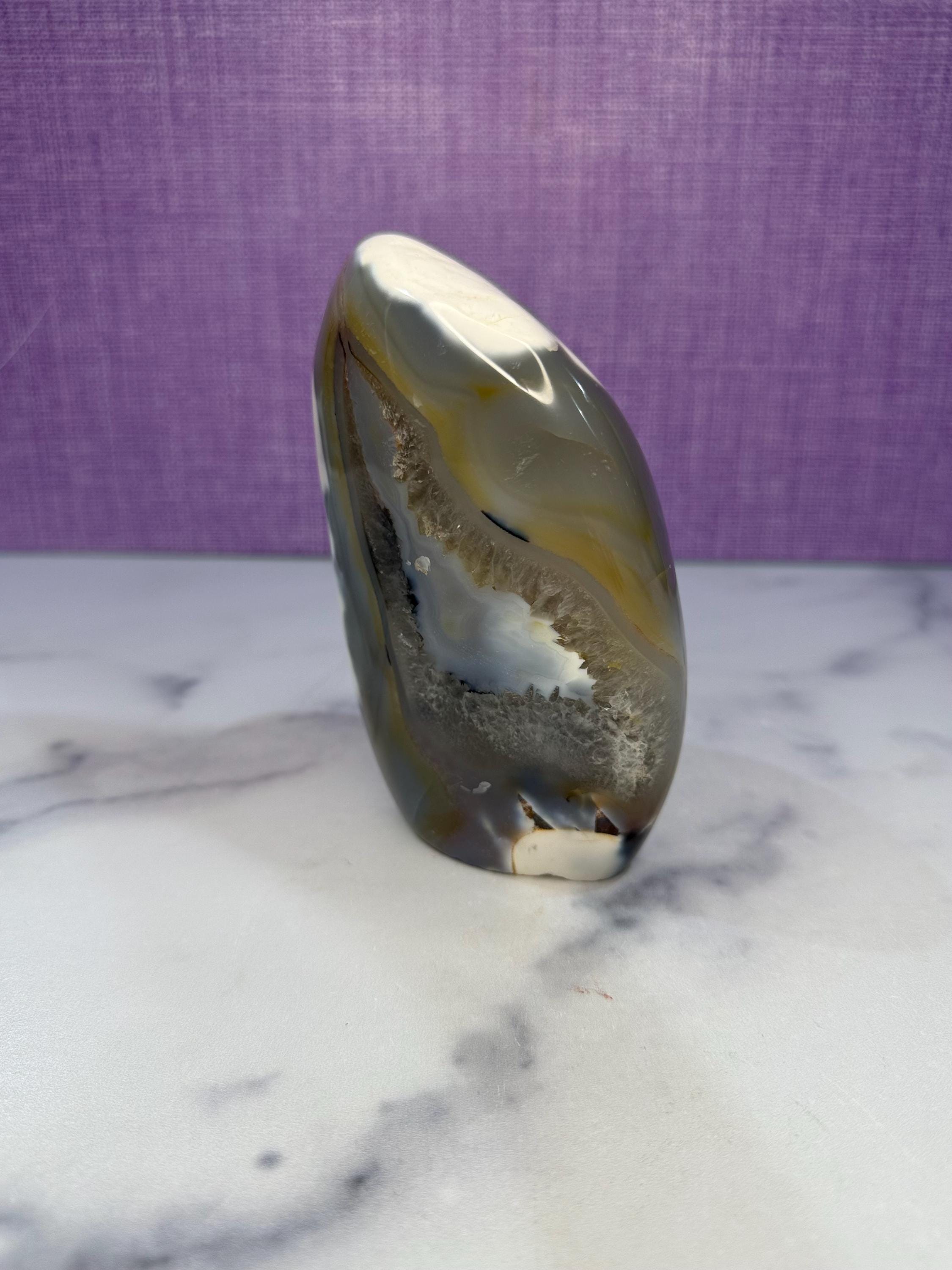 Orca Agate Freeform, Madagascar Dendritic Crystal, Spiritual Healing Stone Decor 10