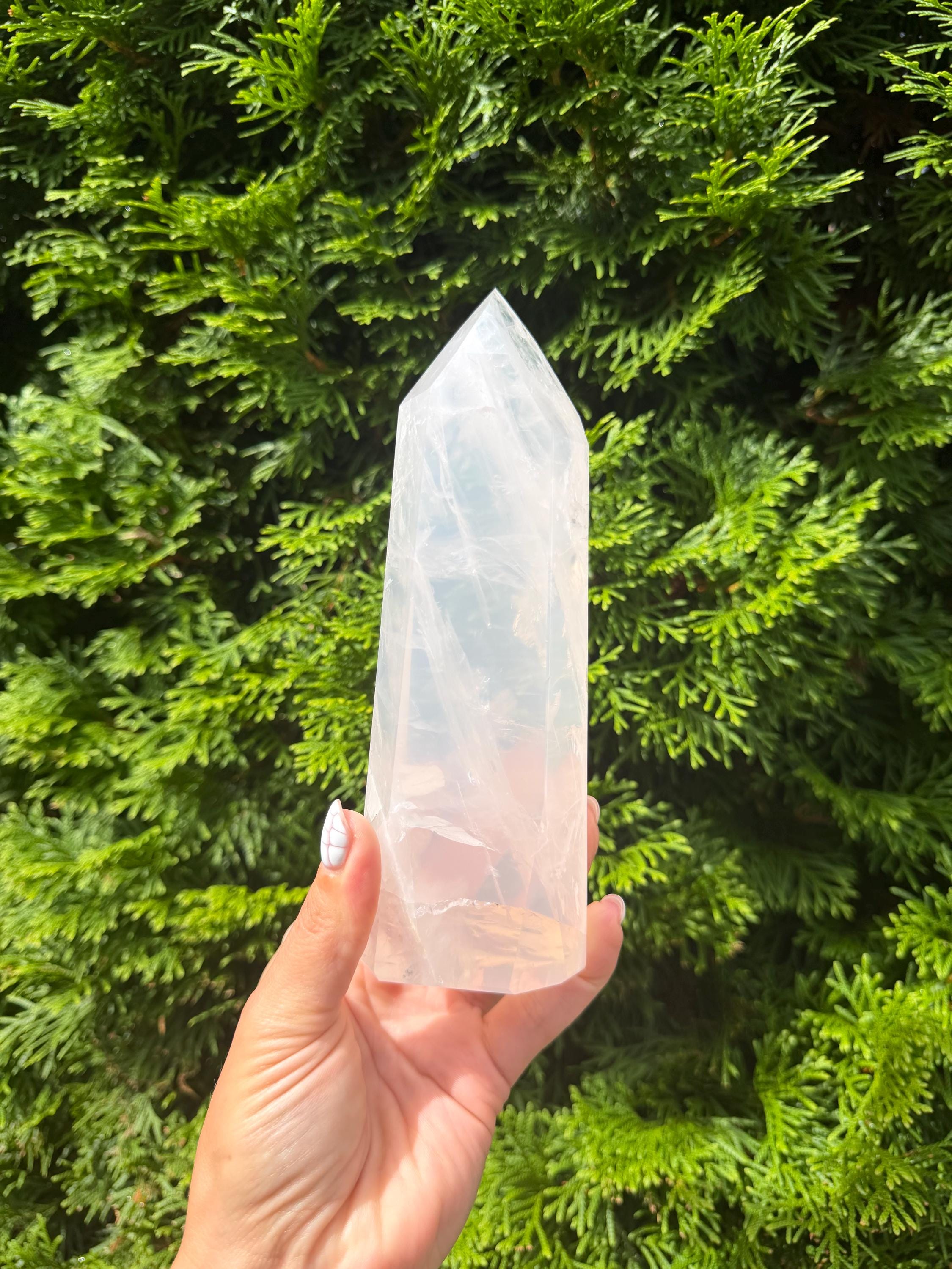 XL Girasol Quartz Crystal Tower • Milky Opalescent Glow • Polished Crystal Point 5