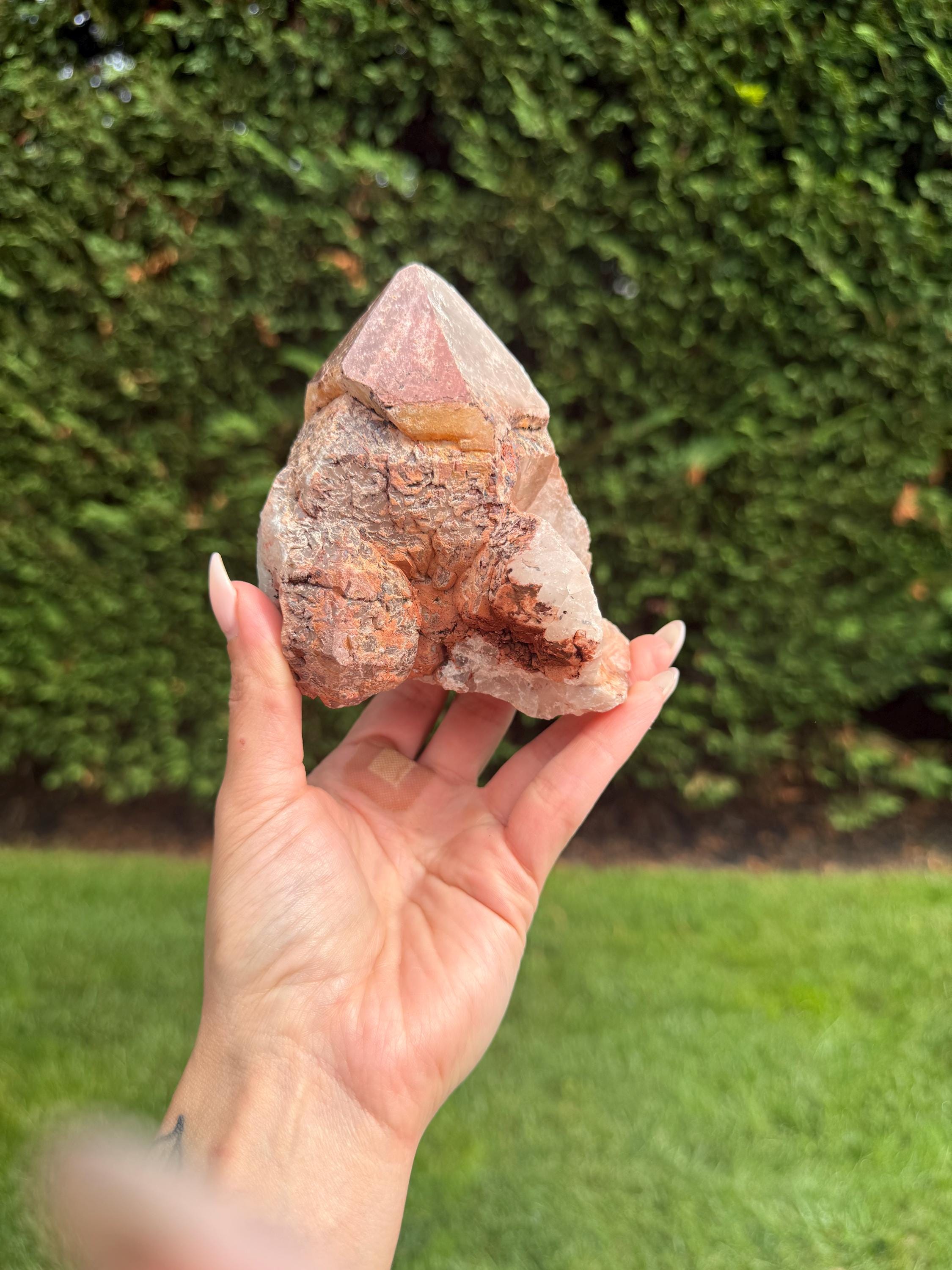 Hematite Included Quartz Crystal Cluster: Grounding & Energizing Natural Indian Specimen