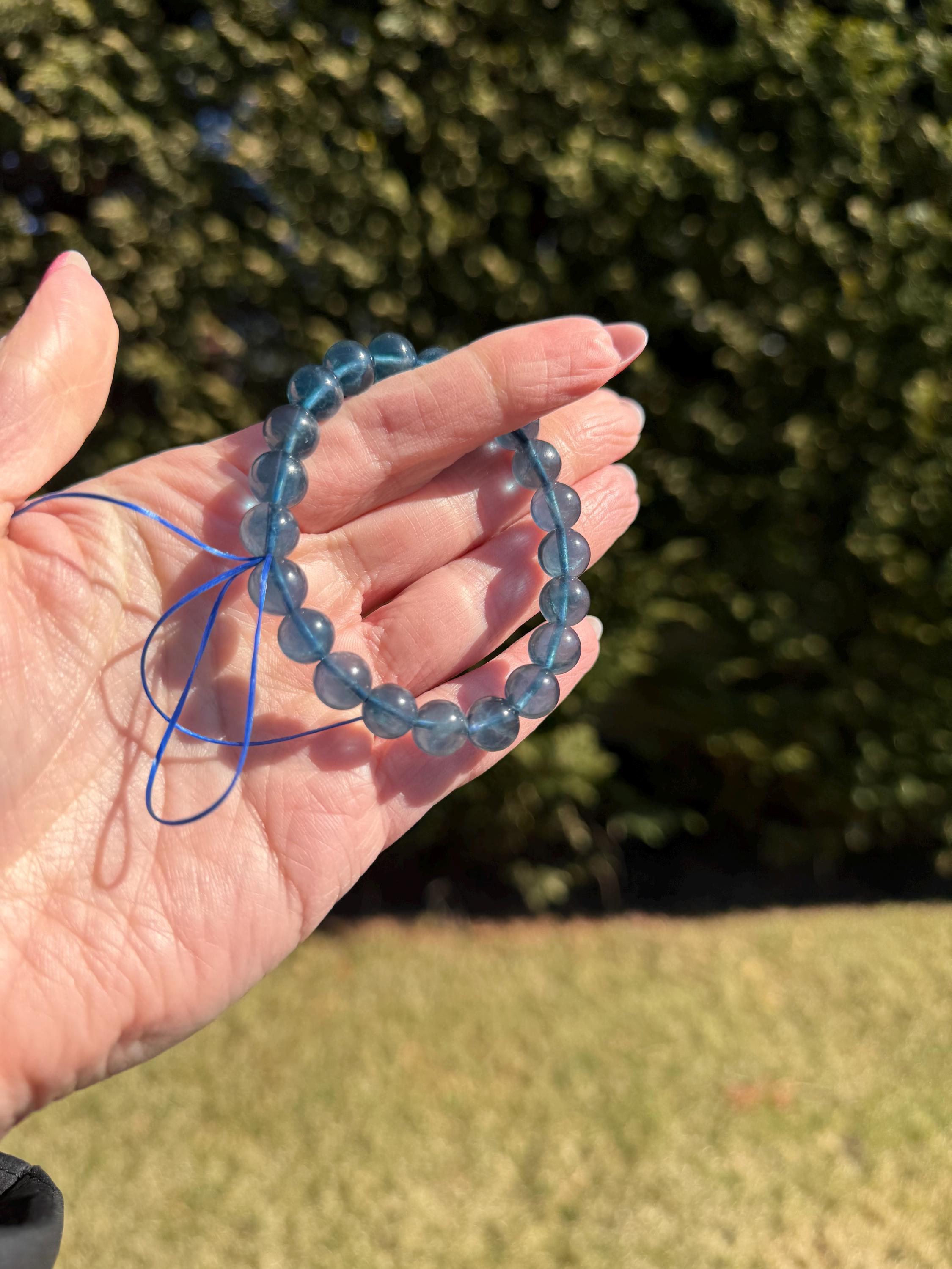 Blue Fluorite Crystal Bracelet • Calming Energy • Spiritual Jewelry • Healing Stone Bracelet • Intuition & Clarity 7