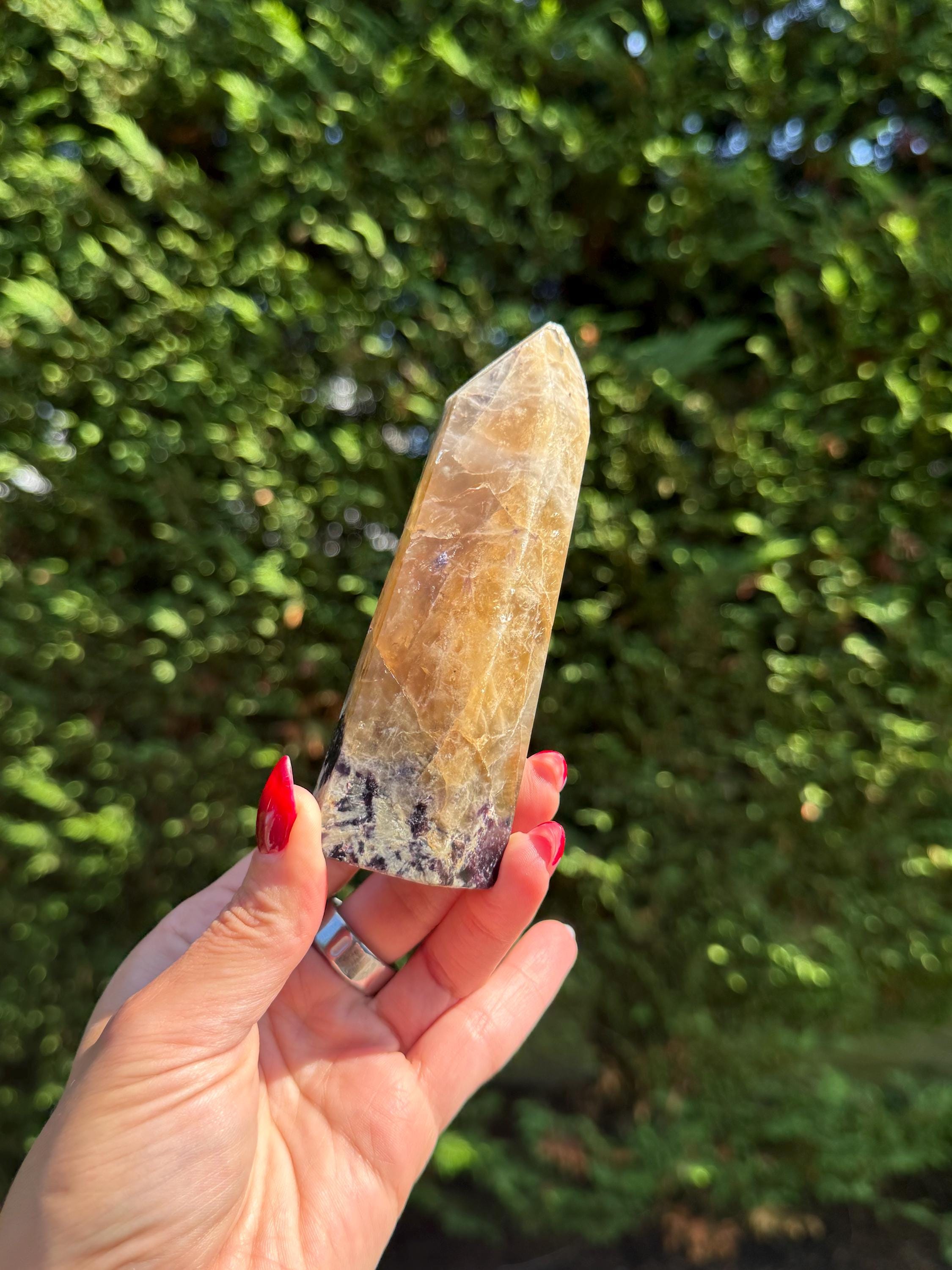Citrine, Lepidolite & Pink Tourmaline Crystal Tower • Brazil • Rare Gemstone Point • Healing Crystal Decor 4