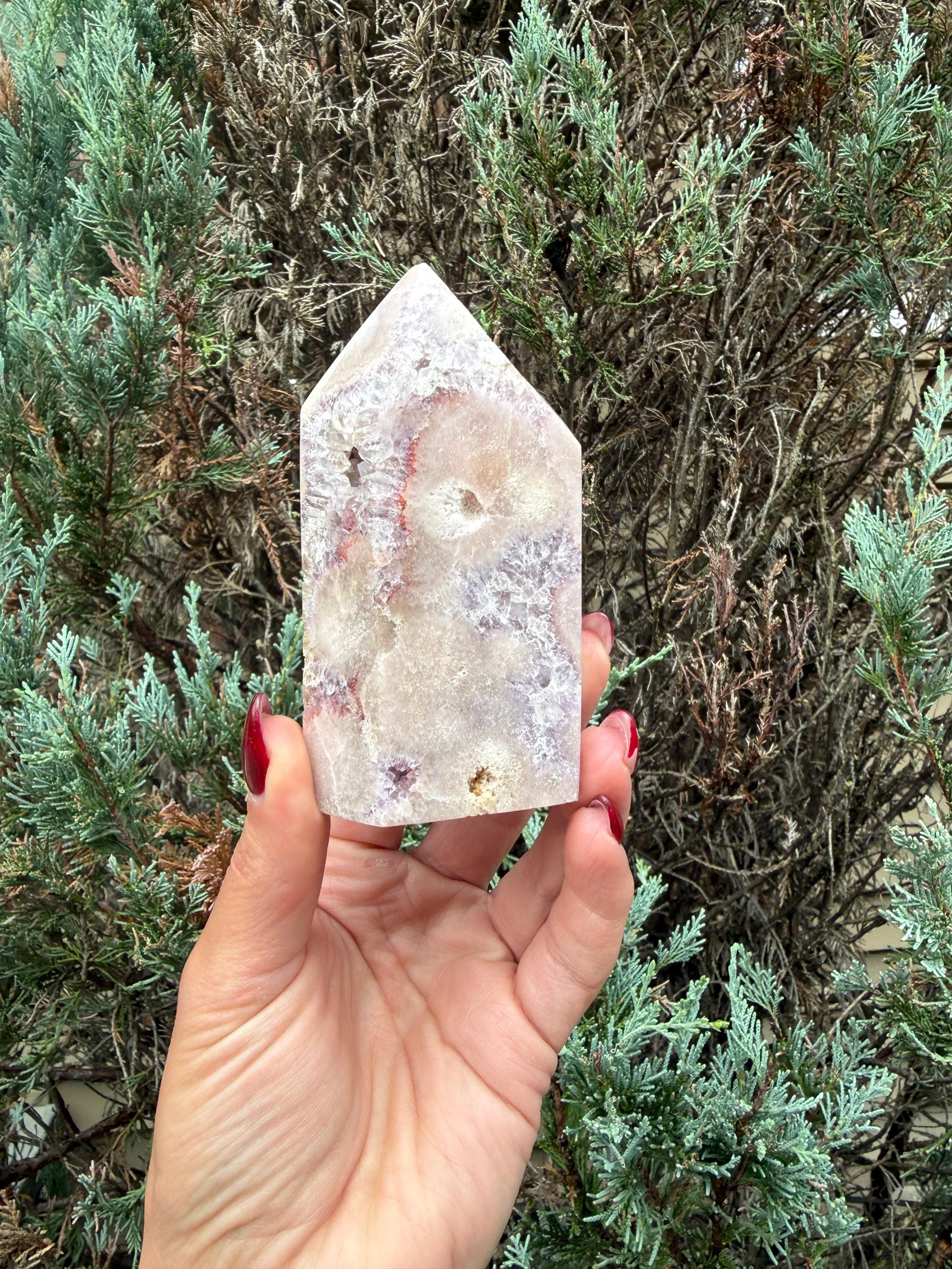 Pink & Purple Amethyst Crystal Tower • Sparkling Druzy Quartz Point • Natural Healing Crystal • Gemstone Decor 10