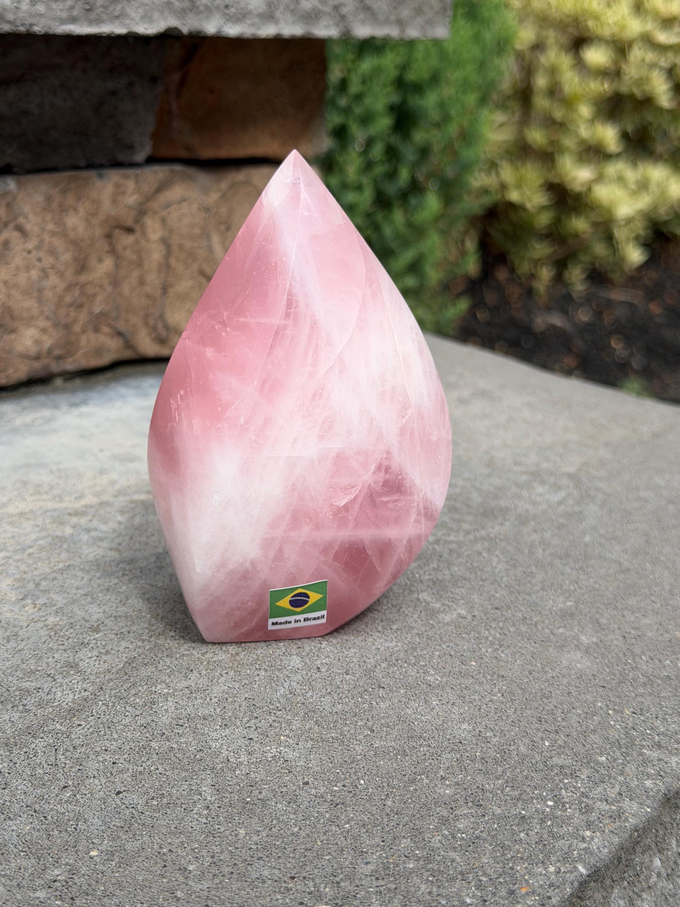 Brazilian Rose Quartz Crystal Flame 12