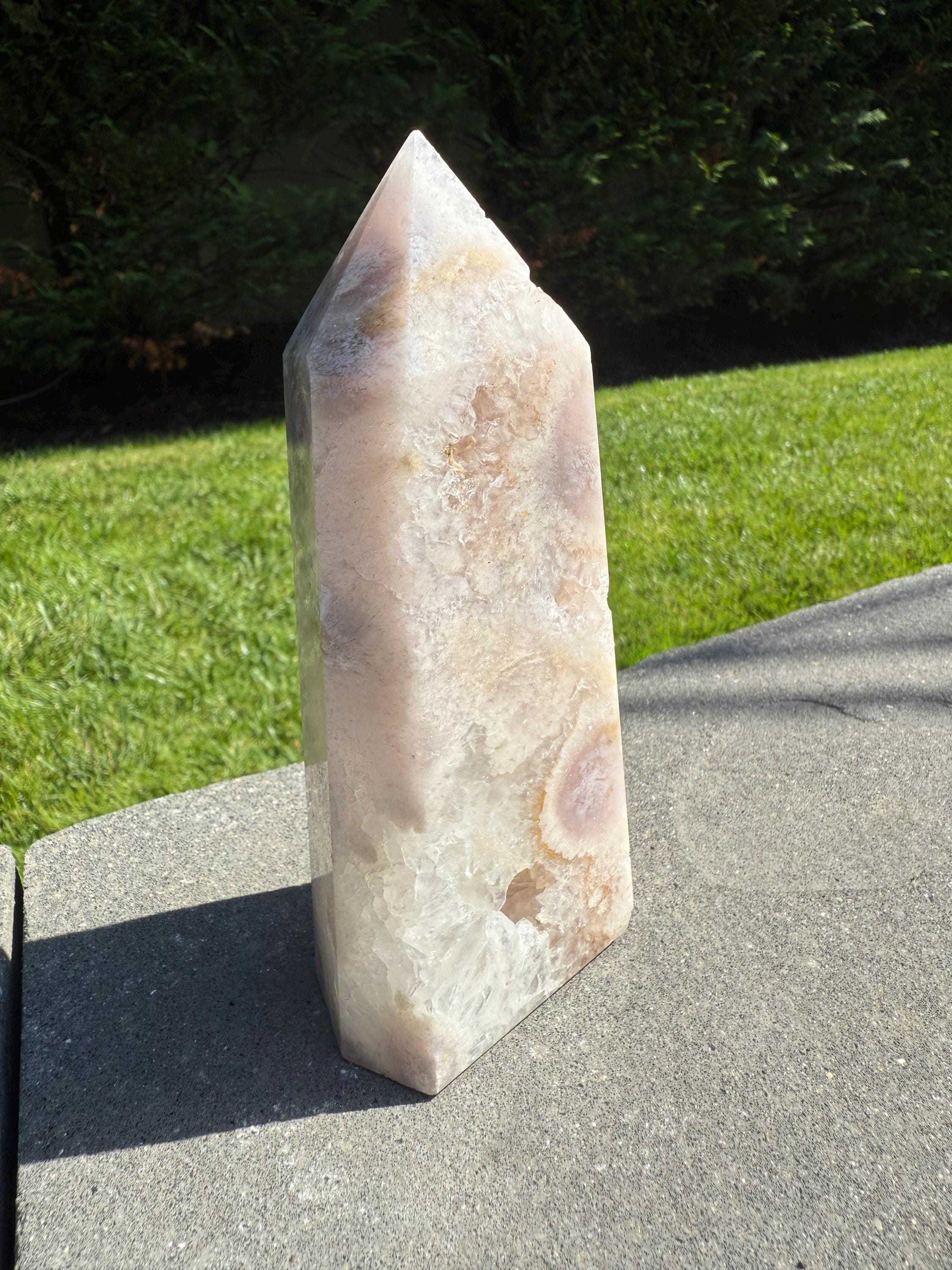 Pink Amethyst Druzy Crystal Obelisk • Healing Quartz Tower, Spiritual Decor 7