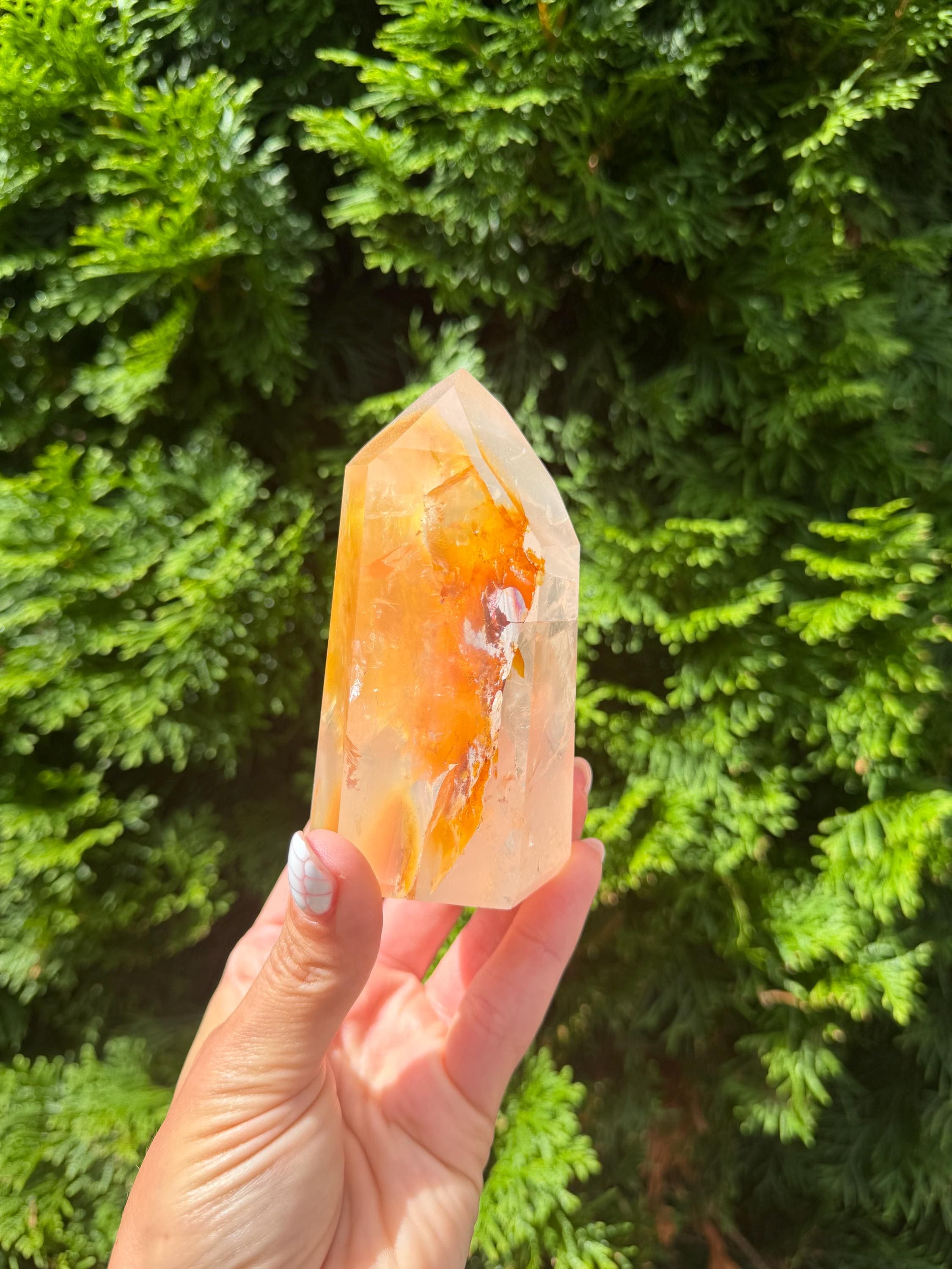 Golden Healer Tower from Brazil: Polished Quartz Point 4