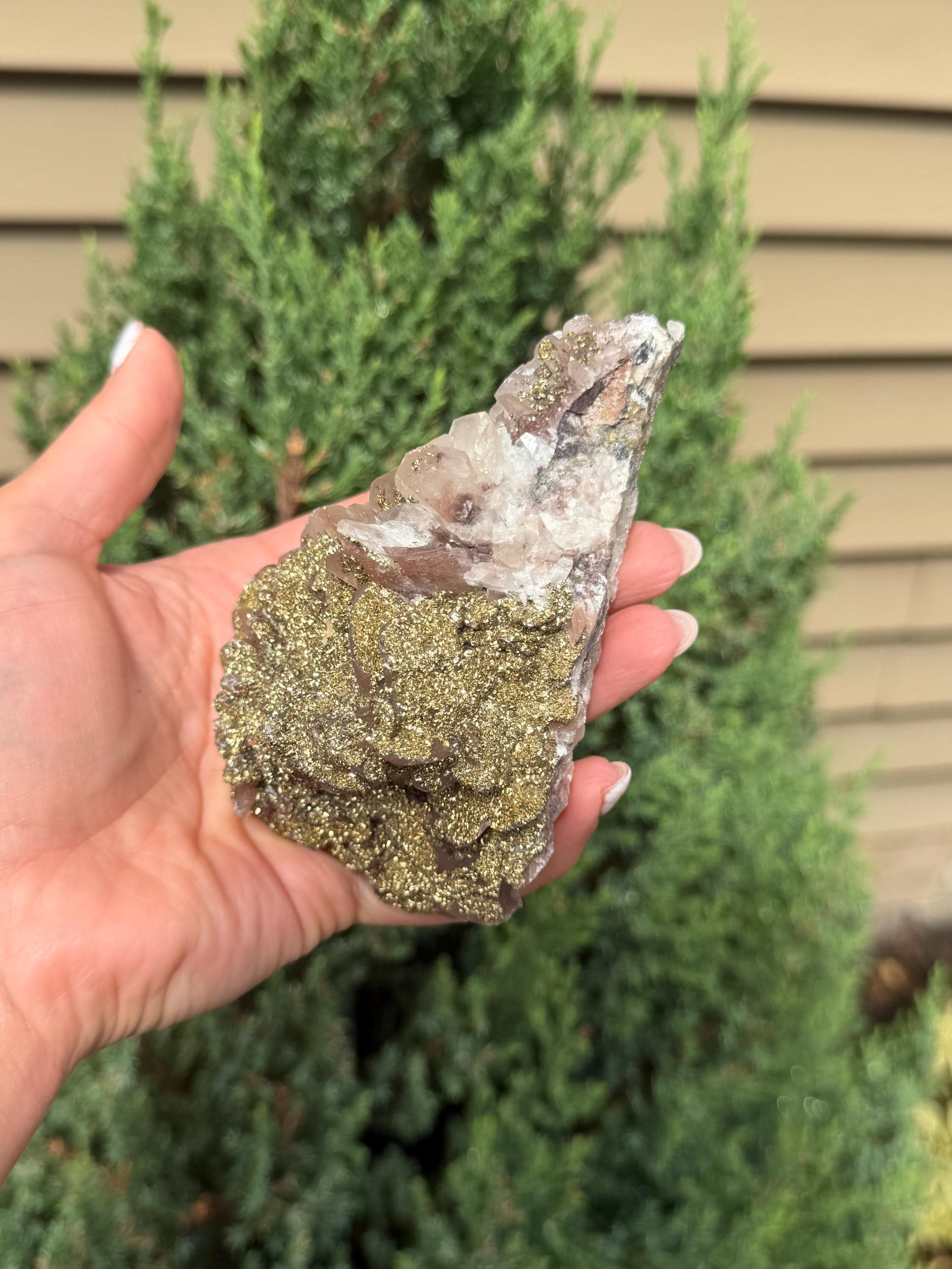 Calcite with Pyrite Coating Specimen from Hubei, China 5