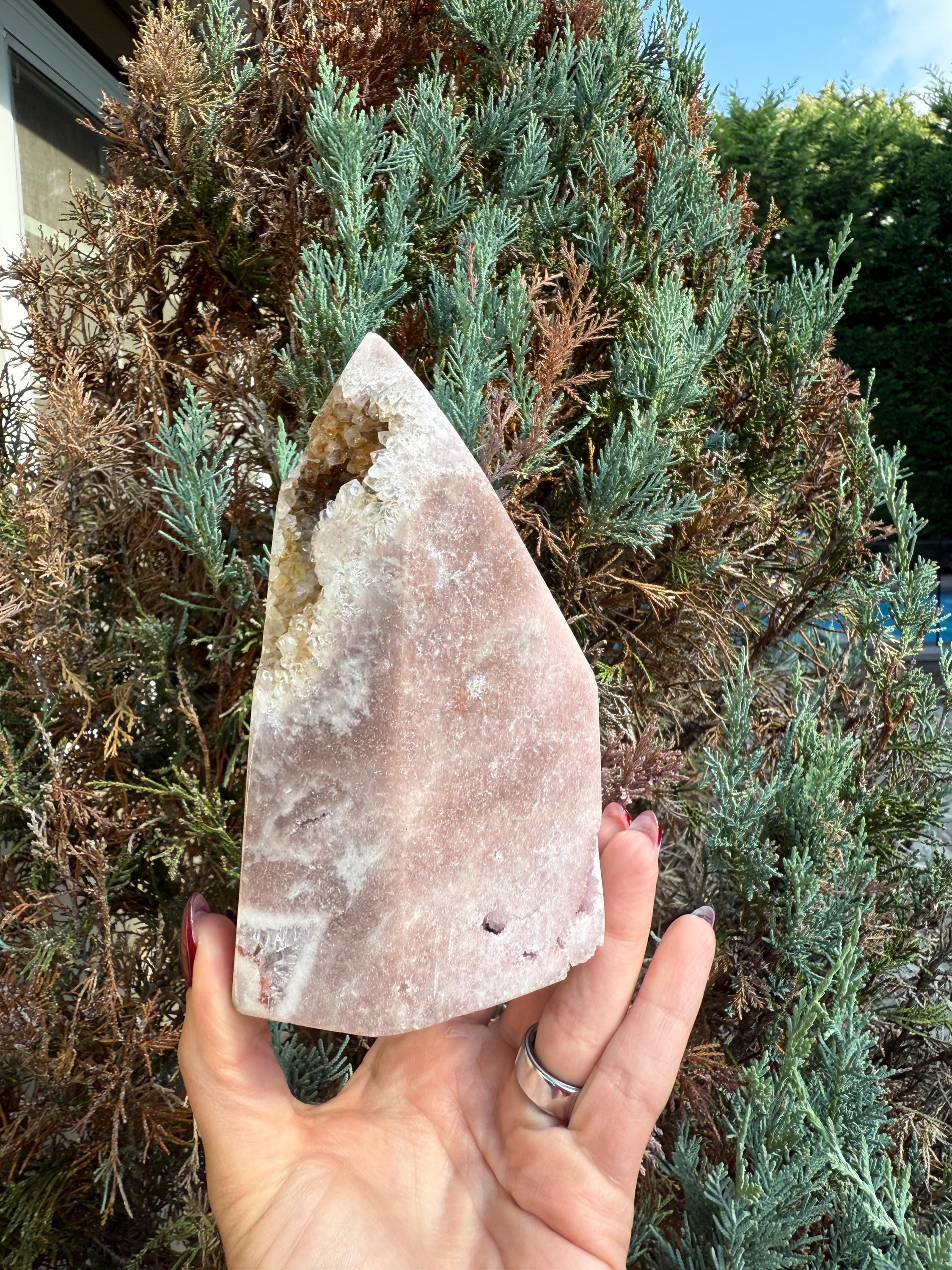 Druzy Pink Amethyst Crystal Freeform from Brazil: Crystal Home Decor 15