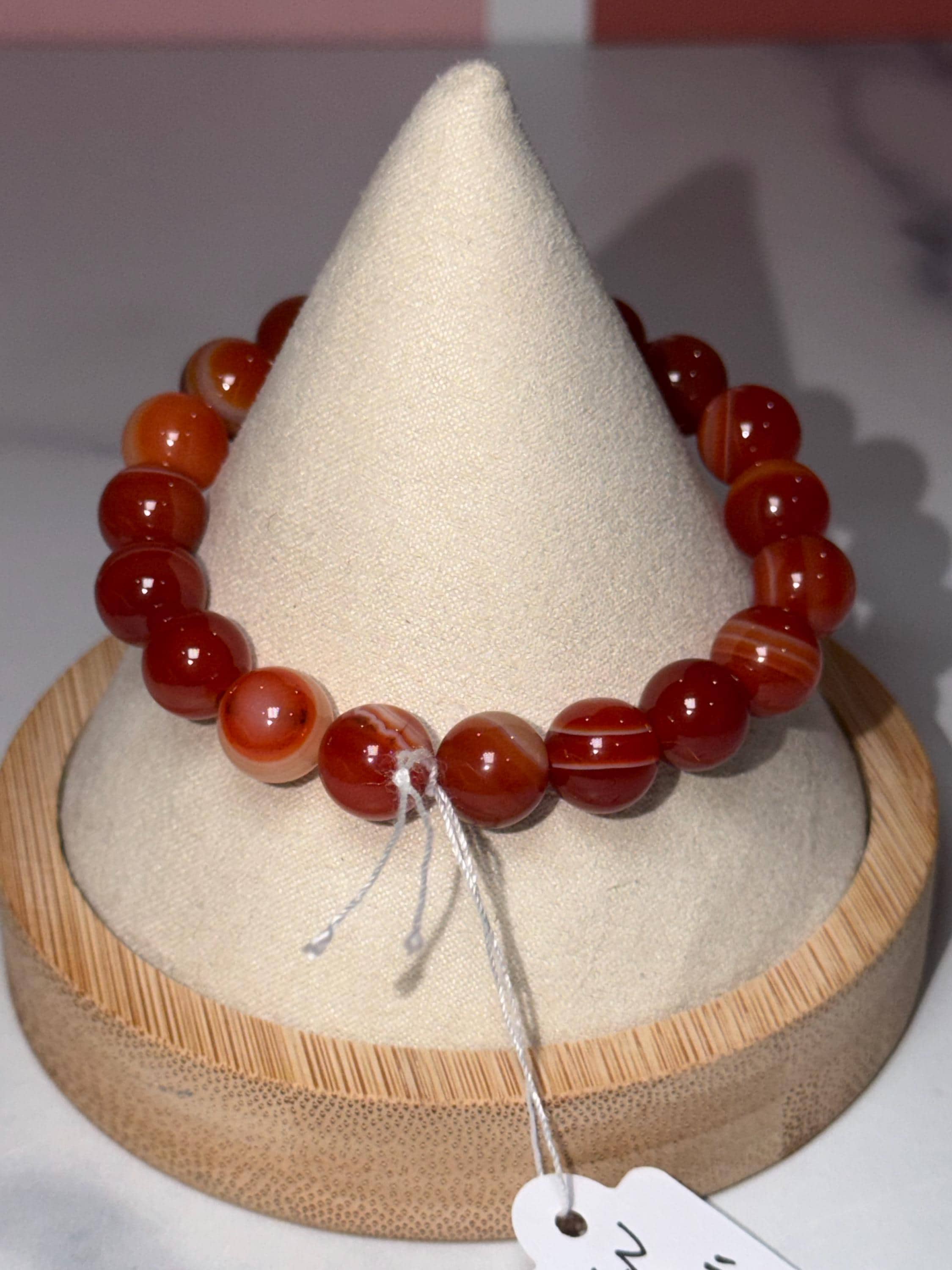 Carnelian Crystal Stretch Beaded Bracelet, Bold Energy, Confidence Jewelry (10mm) 7