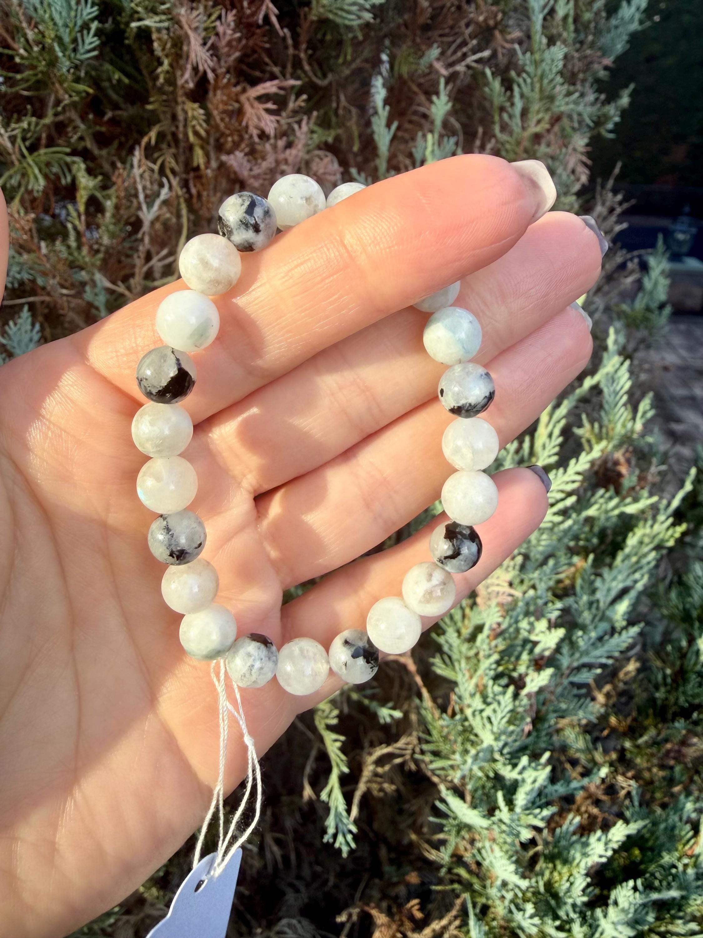 Rainbow Moonstone 8mm Beaded Bracelet • Blue Flash Intuition Stone, Feminine Energy Jewelry 10