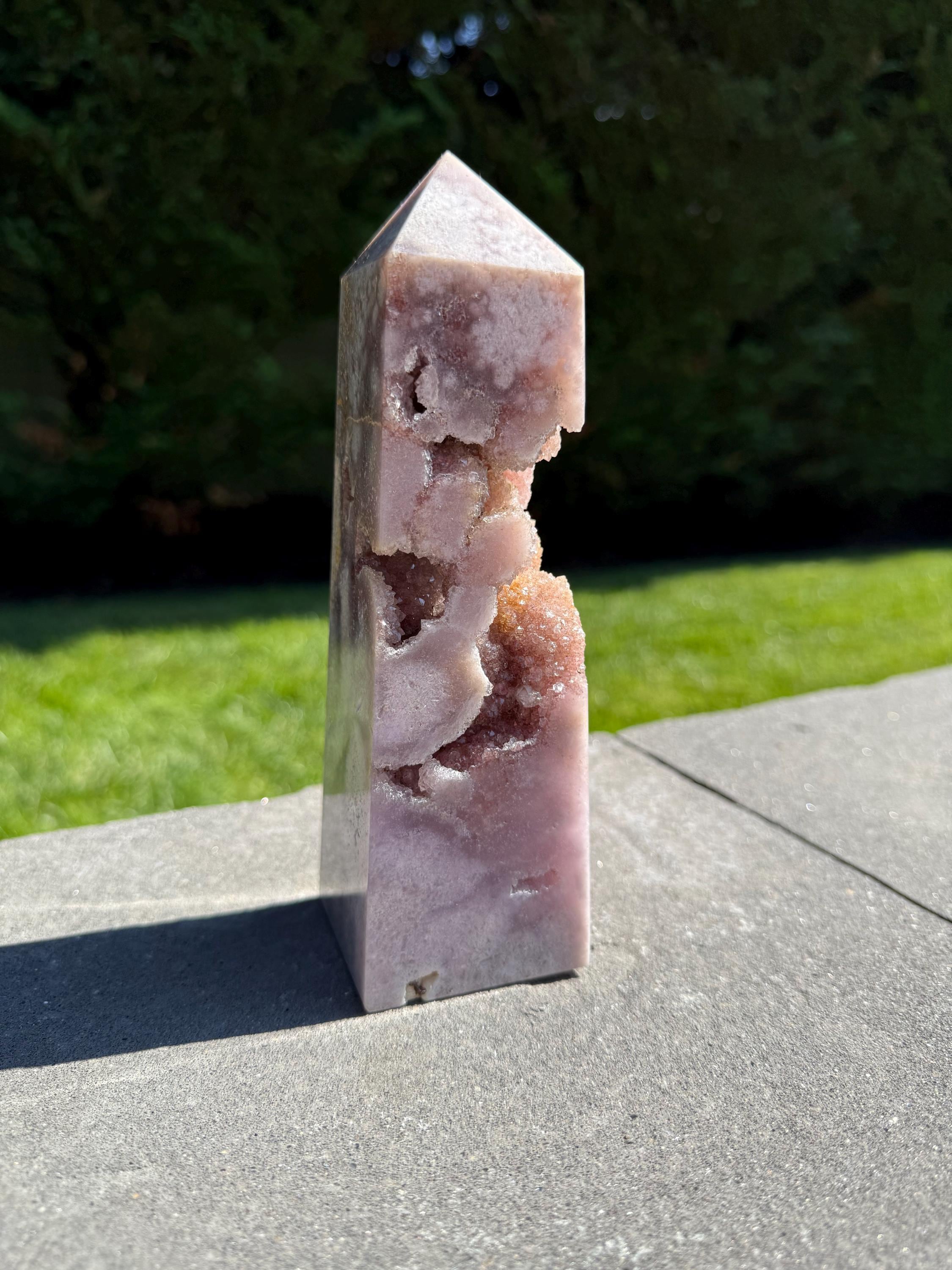 Large Pink Amethyst Druzy Crystal Tower • Polished Point, Healing Stone, Spiritual Decor 6