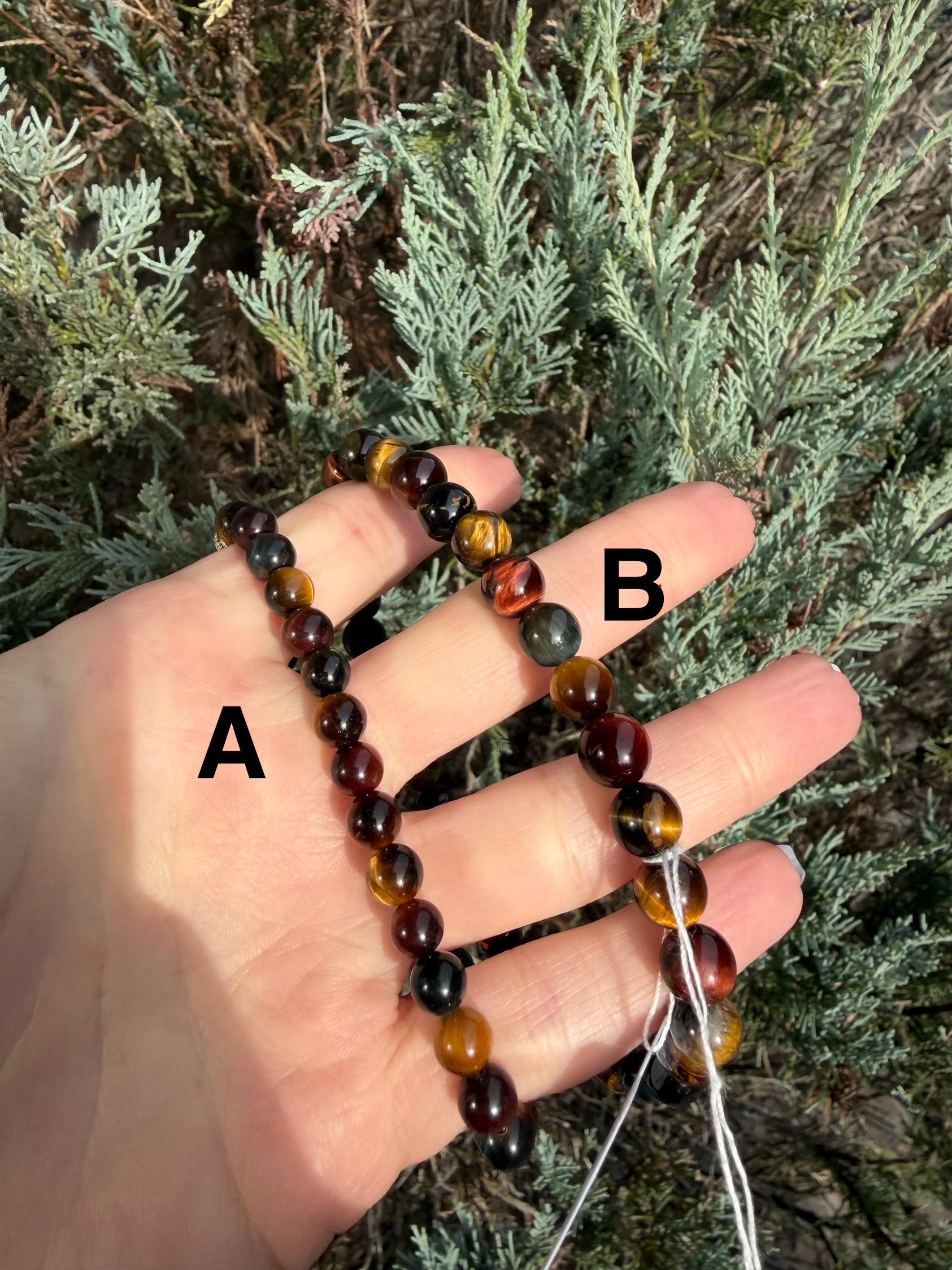 Tiger's Eye Beaded Bracelet • Natural Gemstone Protection Crystal Jewelry 6