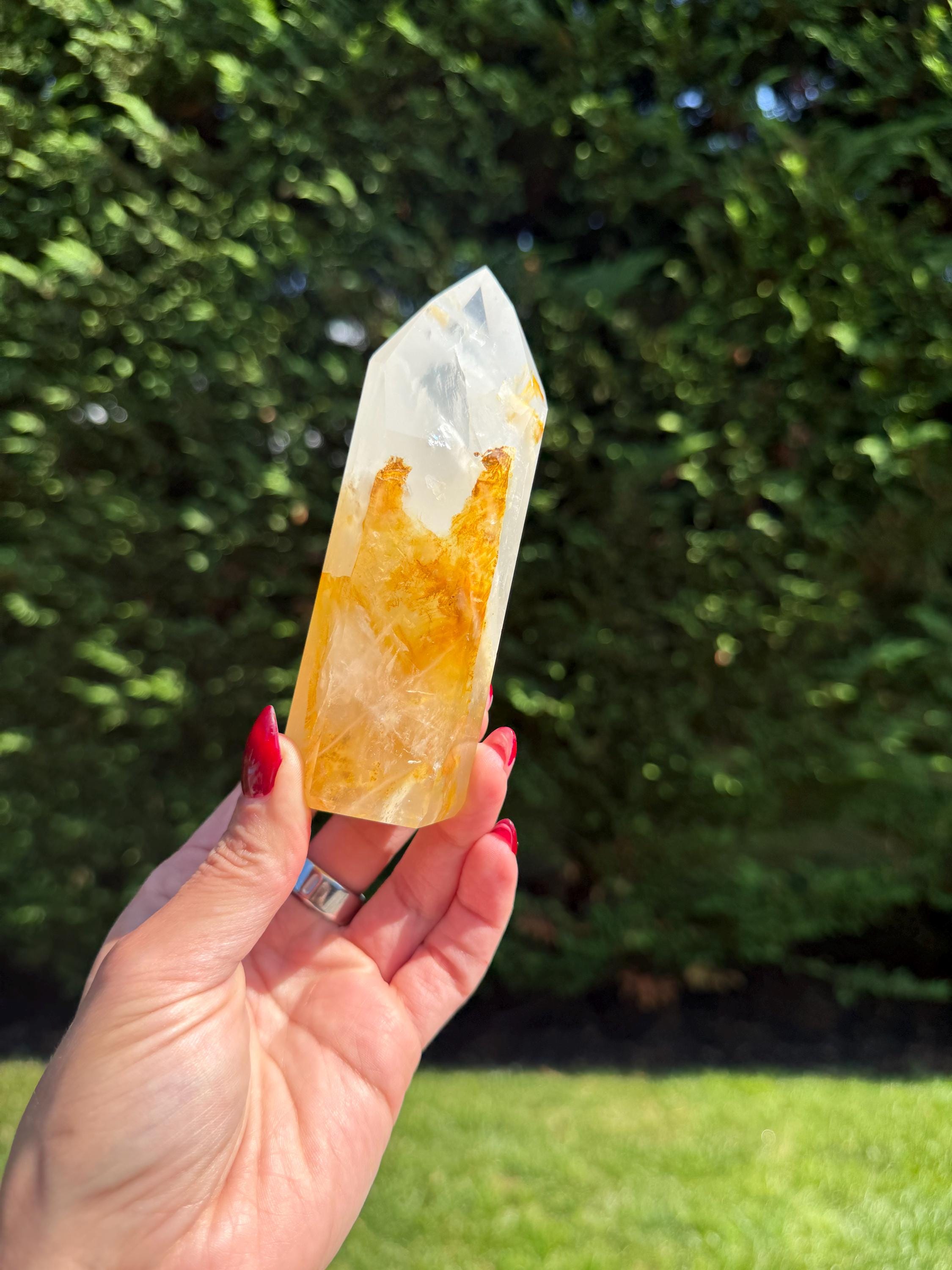 Golden Healer & Girasol Quartz Crystal Tower • Brazil • Polished Crystal Point • Healing Stone • Mineral Specimen 2