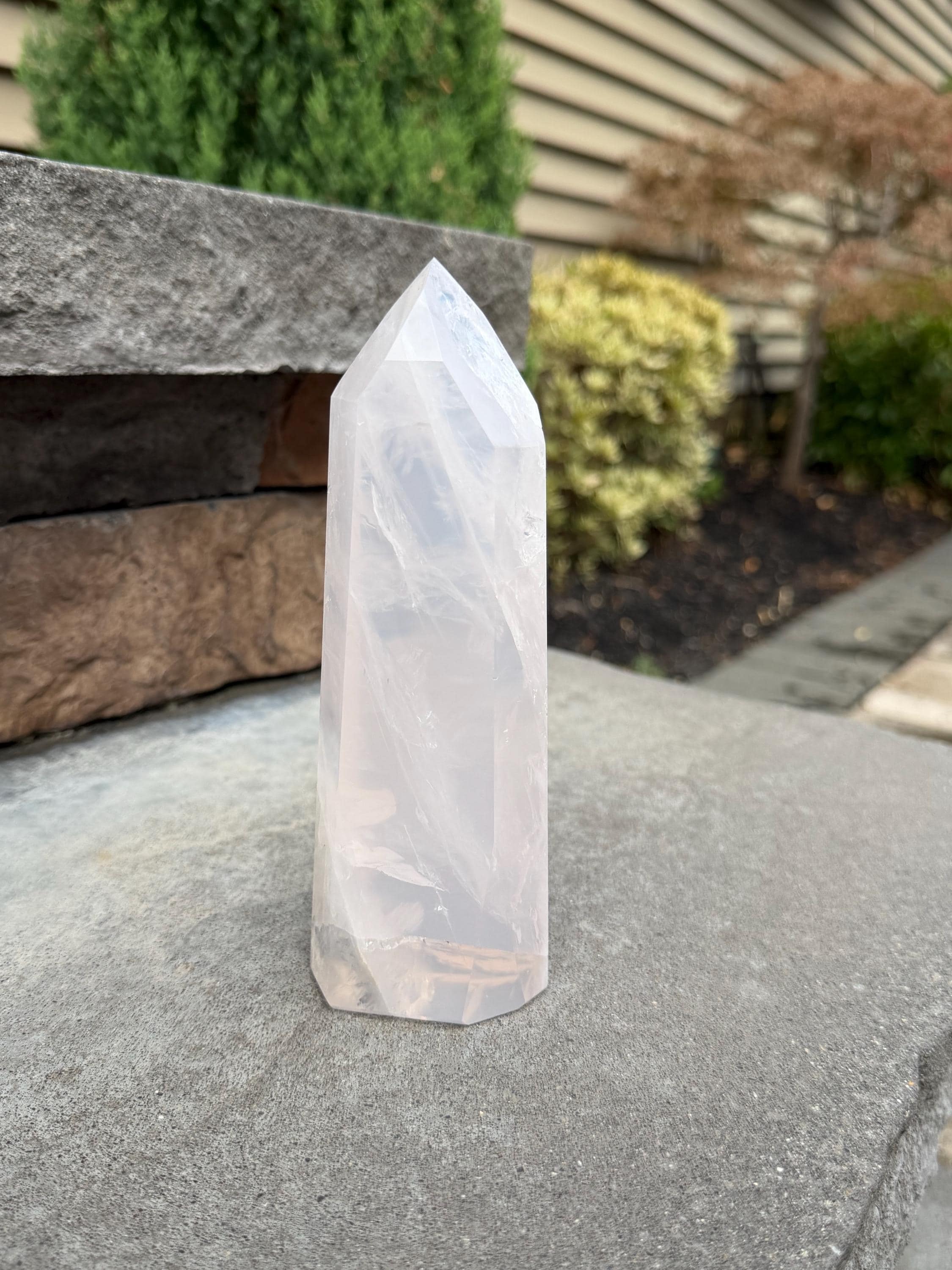 XL Girasol Quartz Crystal Tower • Milky Opalescent Glow • Polished Crystal Point 14