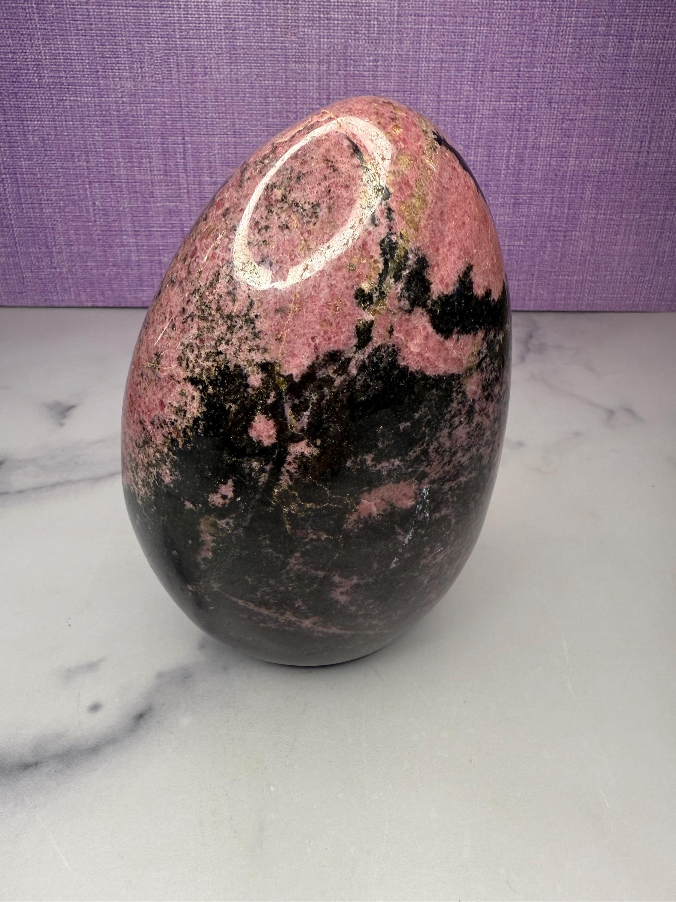XL Rhodonite Crystal Freeform • Polished Pink Black Gemstone Madagascar Specimen 7