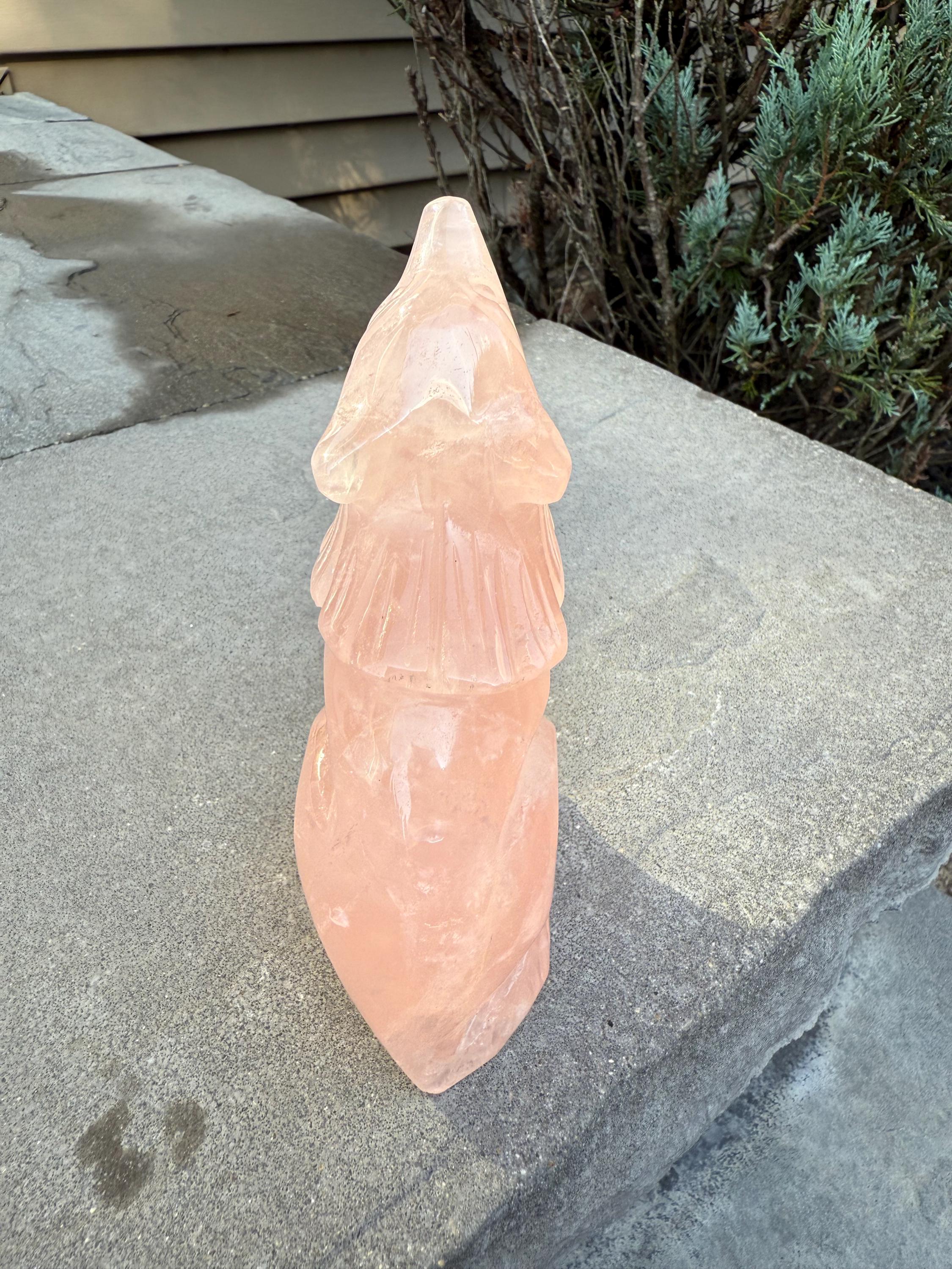 Rose Quartz Wolf Crystal Carving • Hand-Carved Spirit Animal • Gemstone Wolf • Healing Stone • Spiritual Decor 4