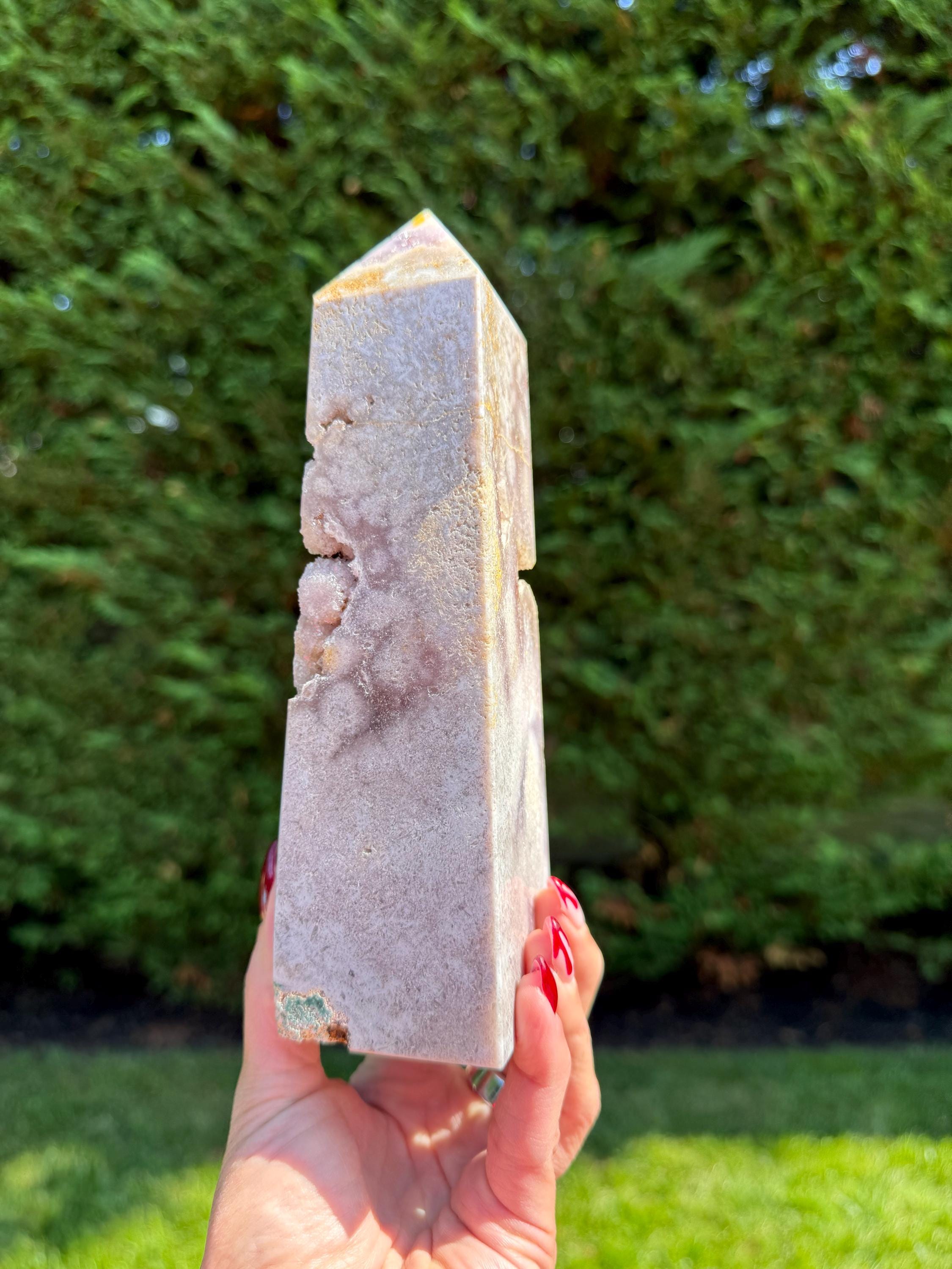 Large Pink Amethyst Druzy Crystal Tower • Polished Point, Healing Stone, Spiritual Decor 8