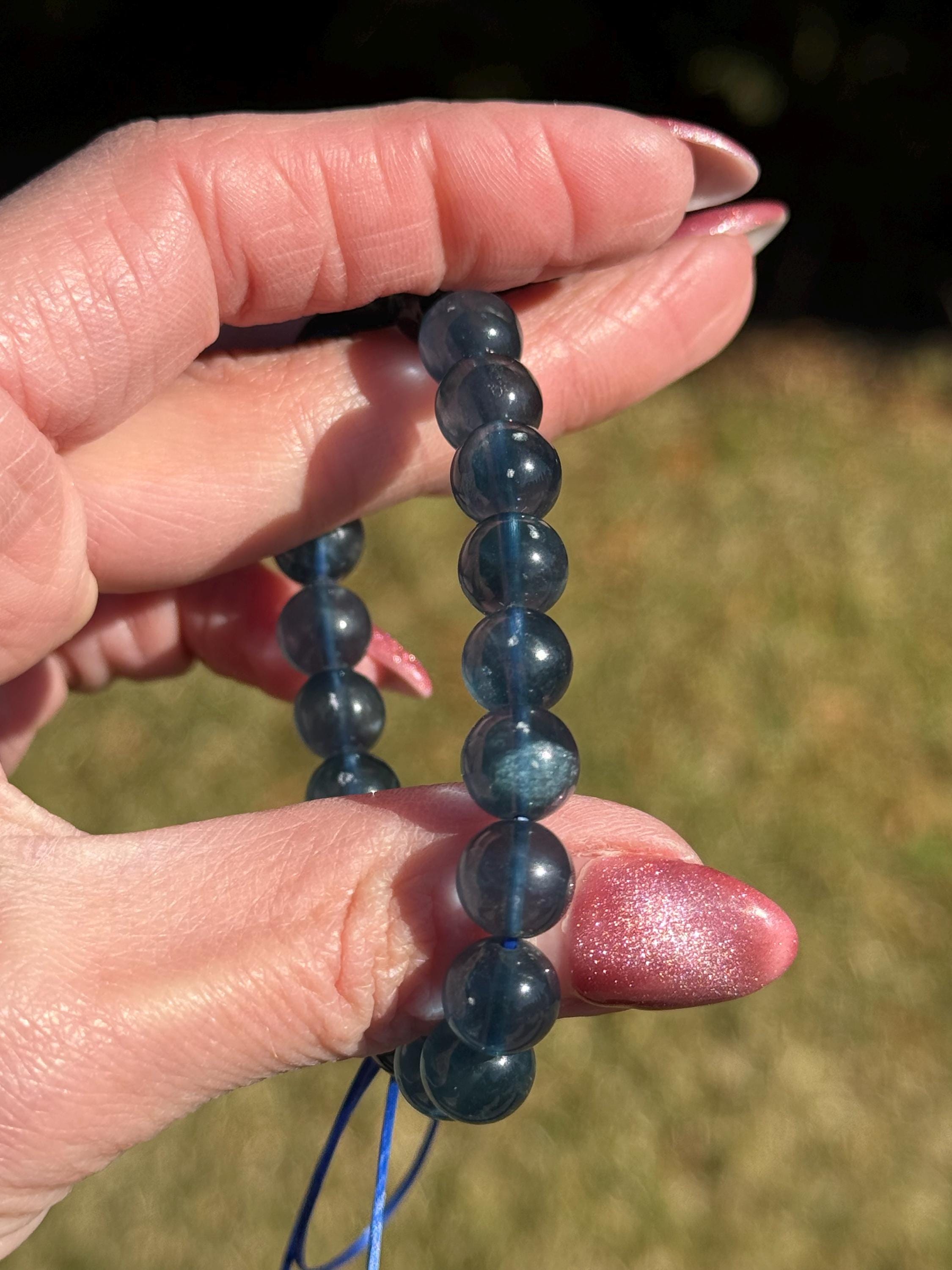 Blue Fluorite Crystal Bracelet • Calming Energy • Spiritual Jewelry • Healing Stone Bracelet • Intuition & Clarity 2