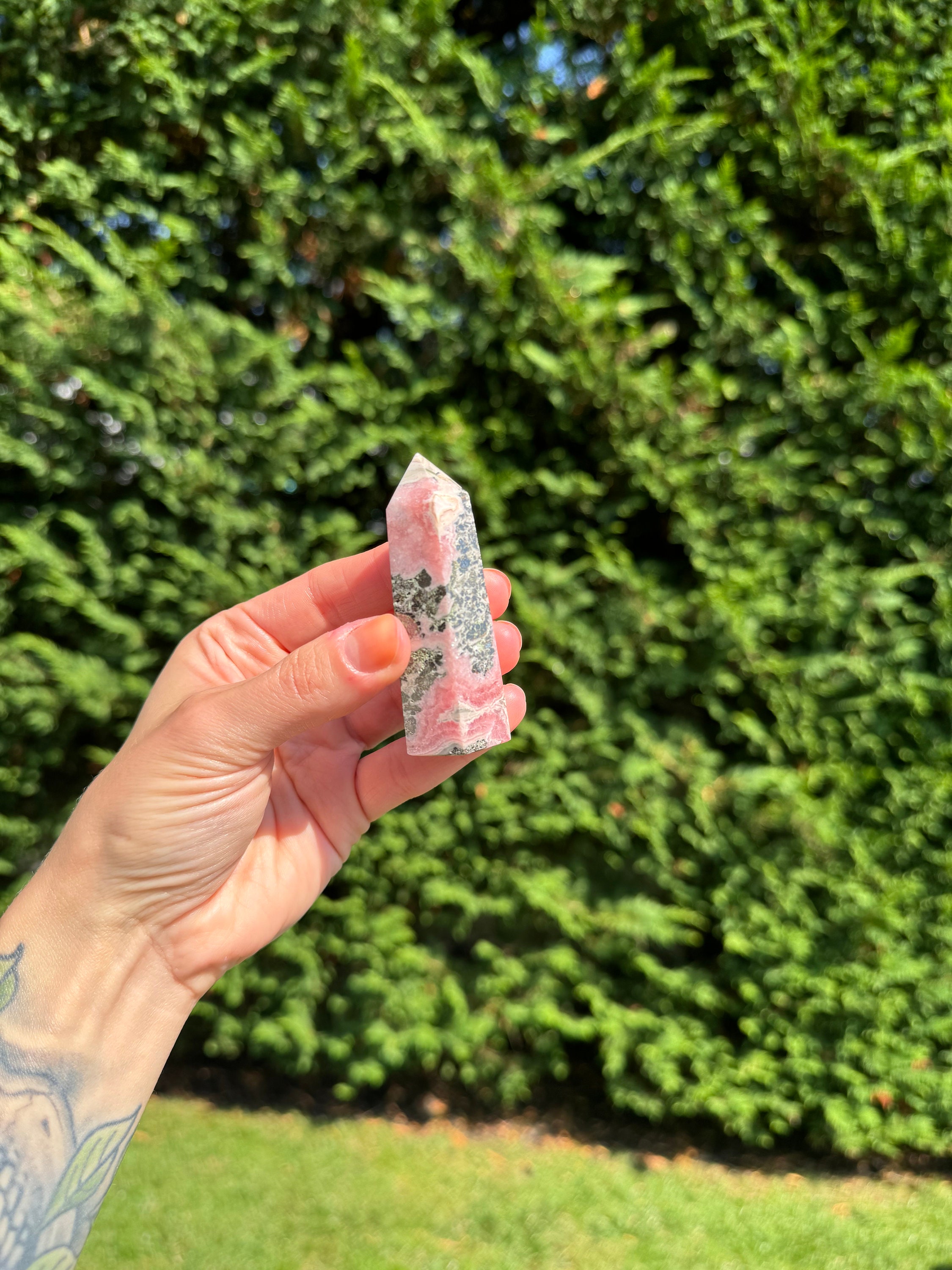 Rhodochrosite Crystal Tower • Polished Pink Heart Chakra Stone Point, Spiritual Decor 10