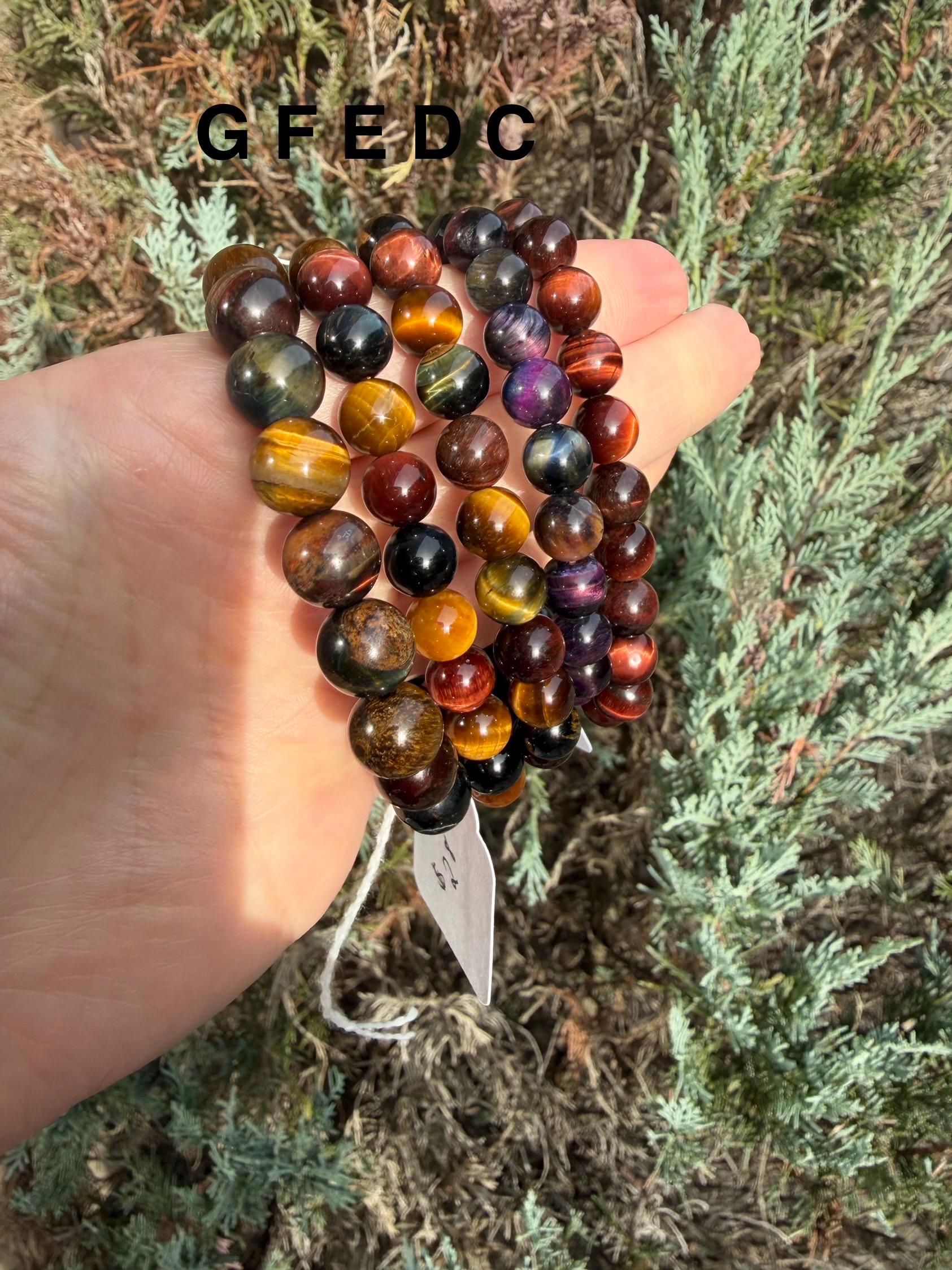 Tiger's Eye Beaded Bracelet • Natural Gemstone Protection Crystal Jewelry 2