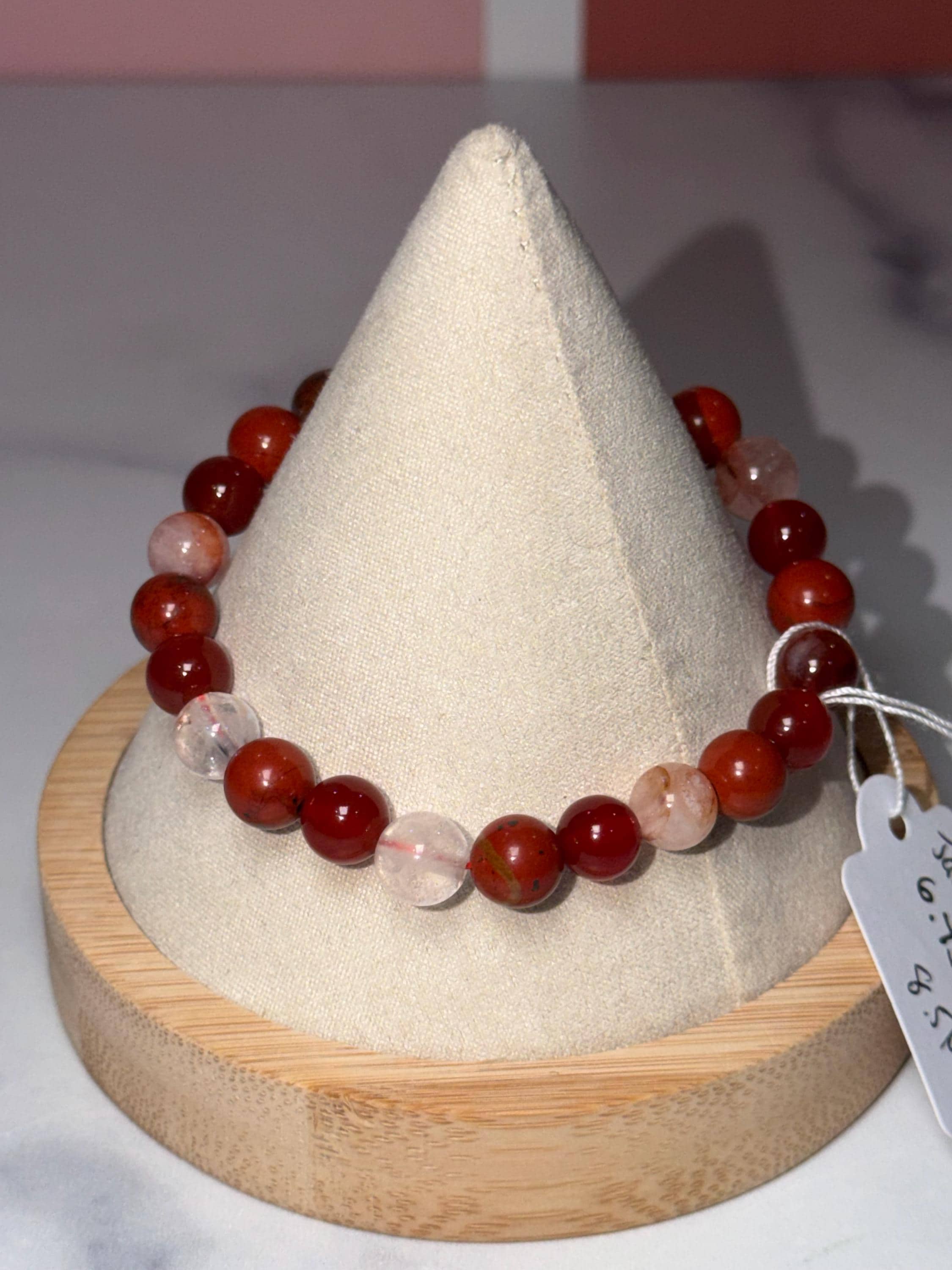 Carnelian, Fire Quartz, Red Jasper Beaded Bracelet, Earth Tone Gemstone Jewelry 3