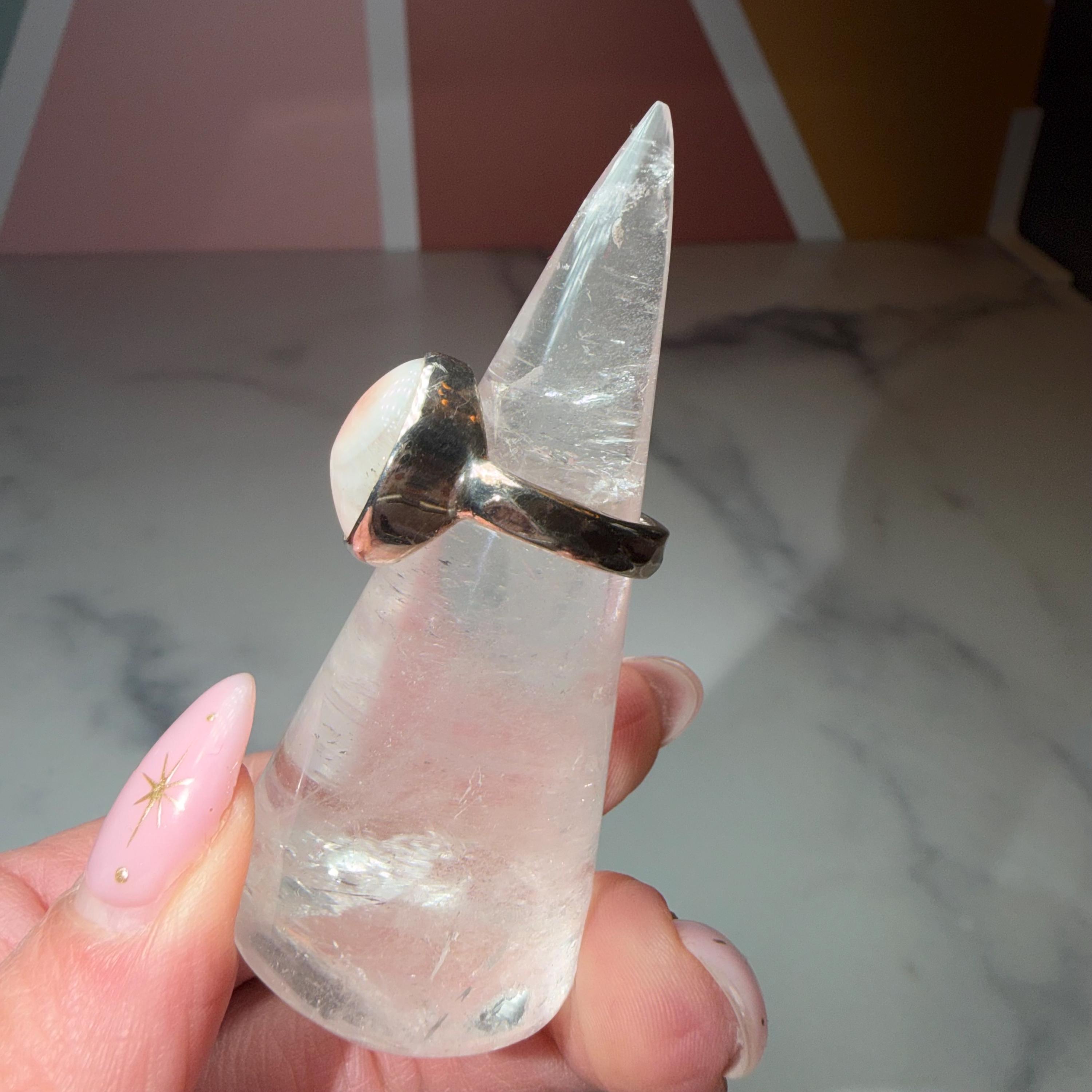 Natrolite Ring Size 7.25, 925 Sterling Silver Crystal Ring Unique Rare Gemstone Jewelry Gift 4
