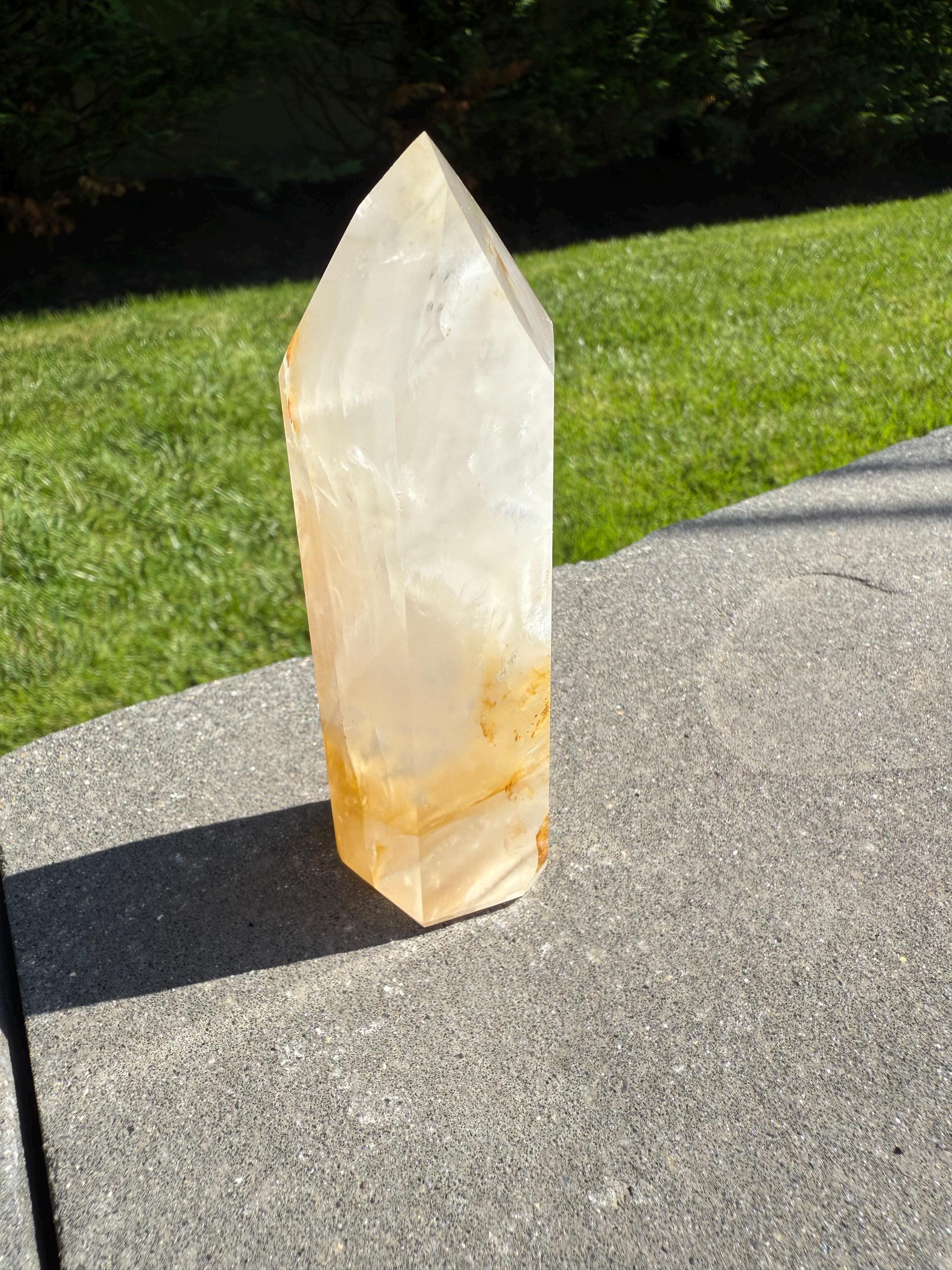 Golden Healer & Girasol Quartz Crystal Tower • Brazil • Polished Crystal Point • Healing Stone • Mineral Specimen 17