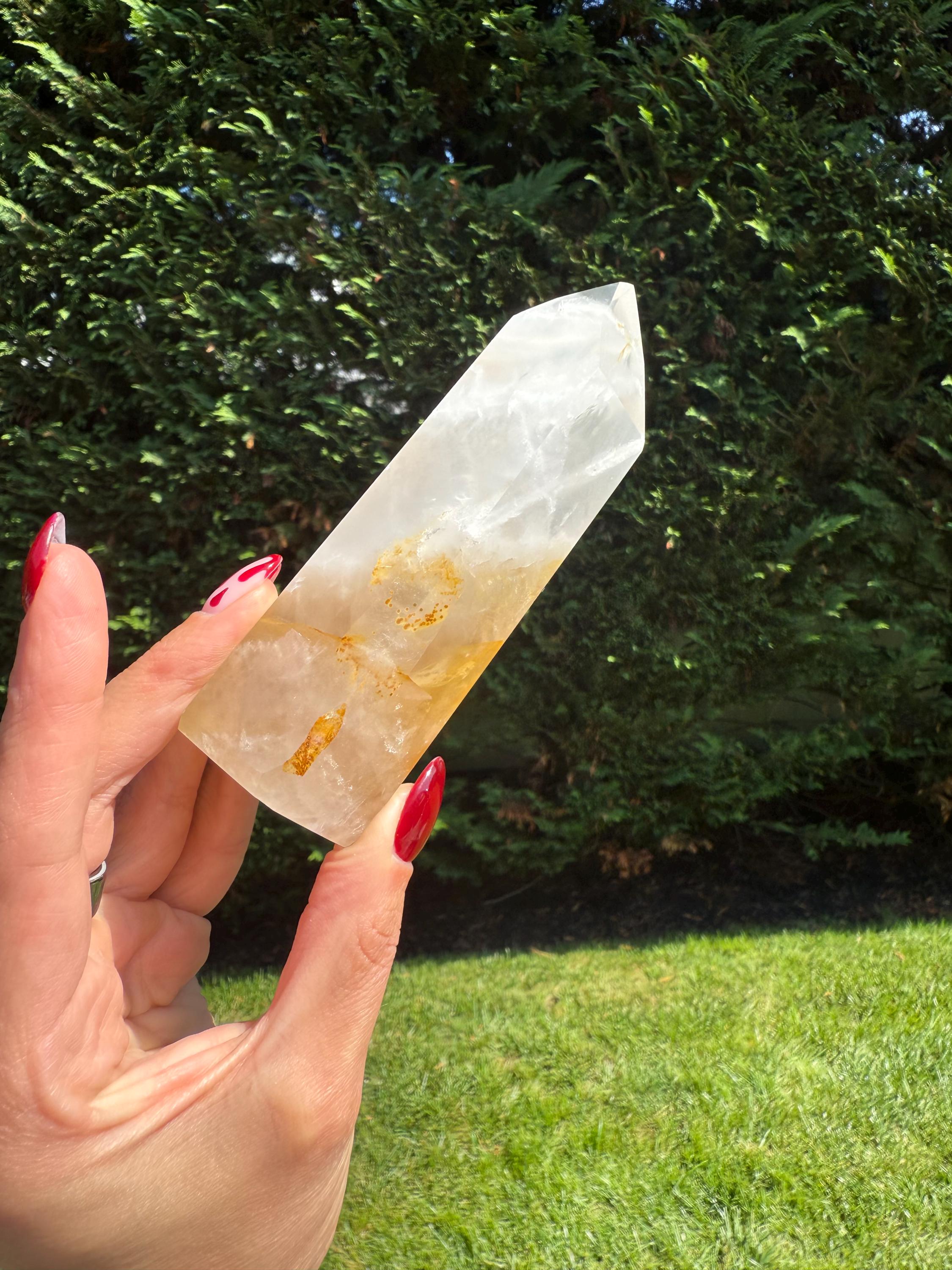 Golden Healer & Girasol Quartz Crystal Tower • Brazil • Polished Crystal Point • Healing Stone • Mineral Specimen 3