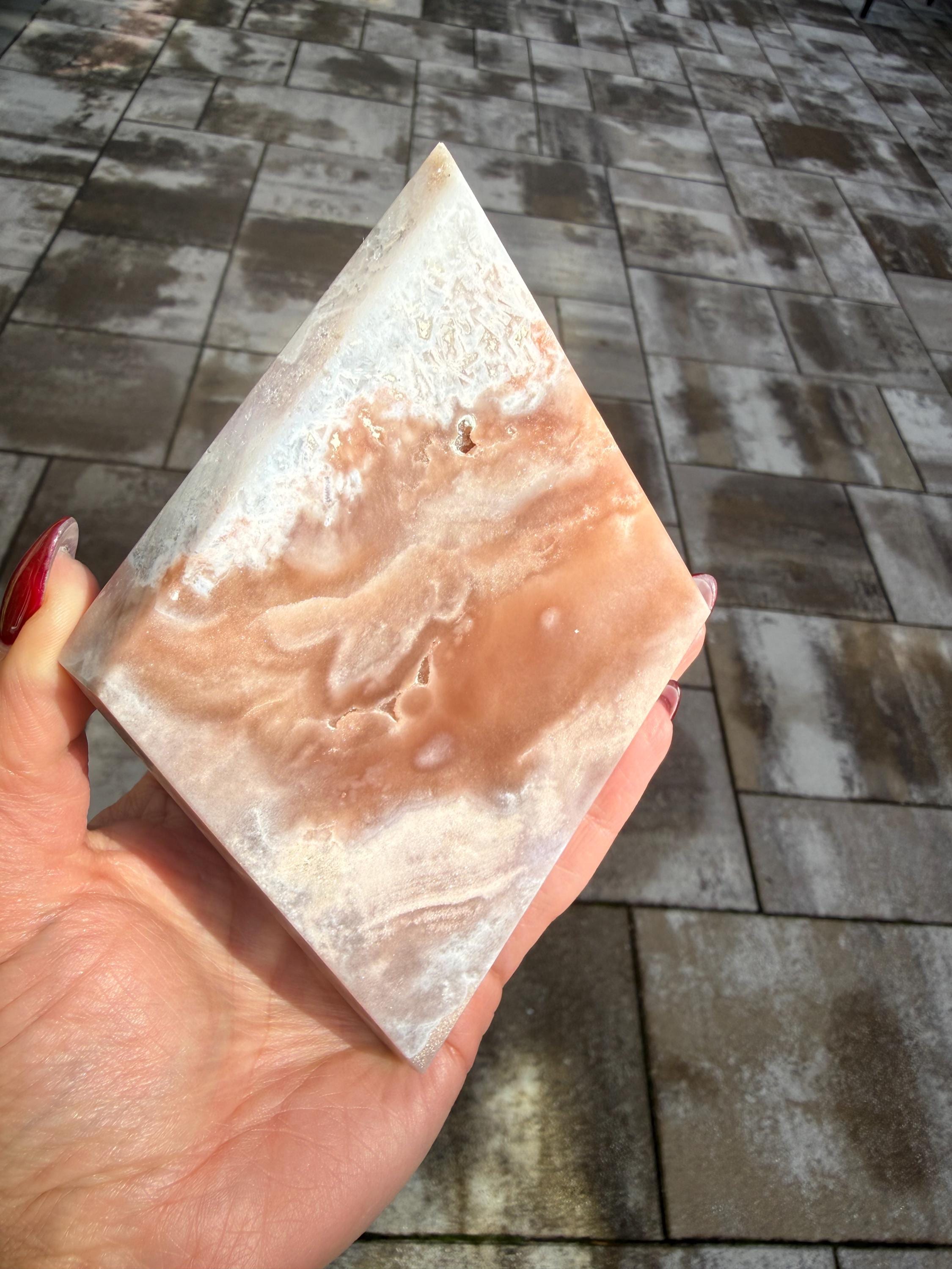 Pink Amethyst Diamond Carving • Crystal Freeform • Druzy Quartz Stone • Healing Crystal Decor • Mineral Sculpture 4