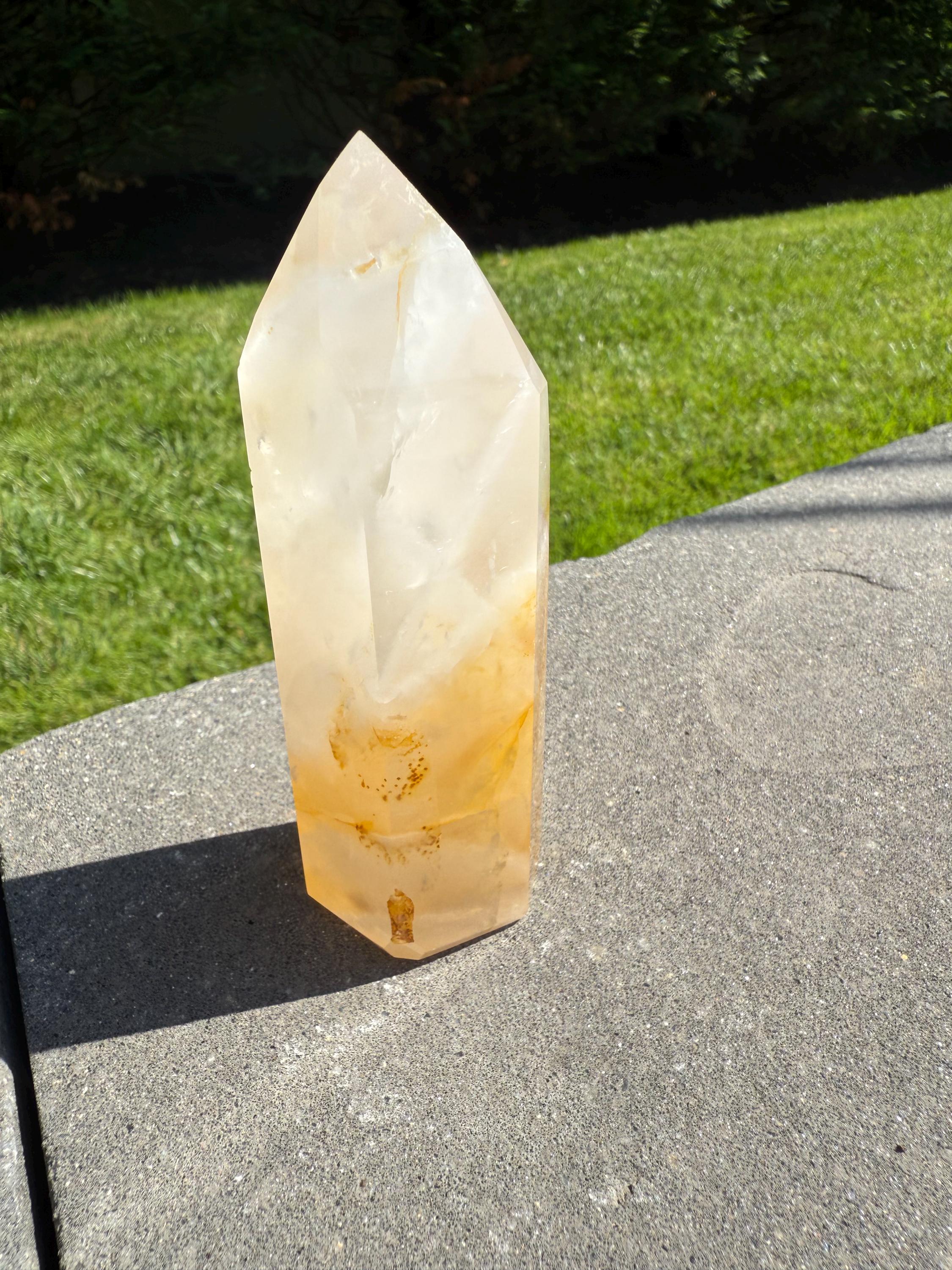 Golden Healer & Girasol Quartz Crystal Tower • Brazil • Polished Crystal Point • Healing Stone • Mineral Specimen 16