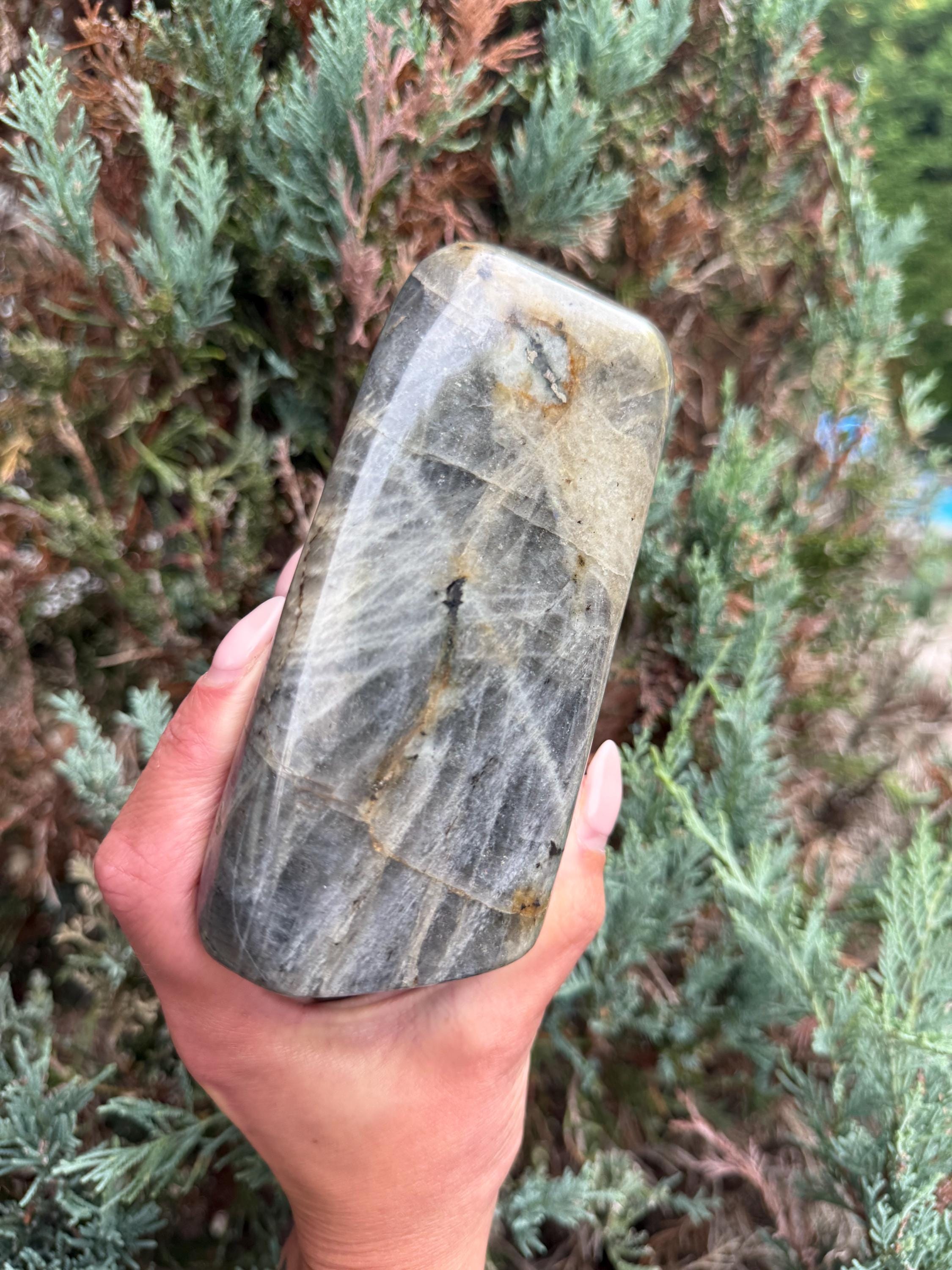 Large Labradorite Freeform Crystal • Polished Sunset Flash, Intuition Stone, Spiritual Decor 17