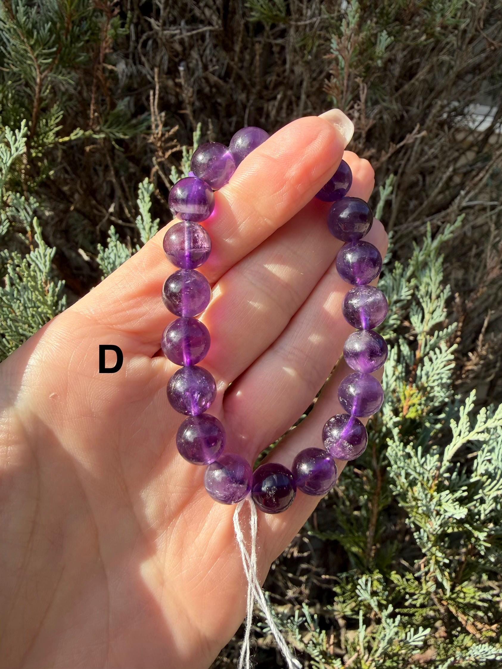 Natural Amethyst Crystal Beaded Bracelets • Polished Gemstone Healing Jewelry 20