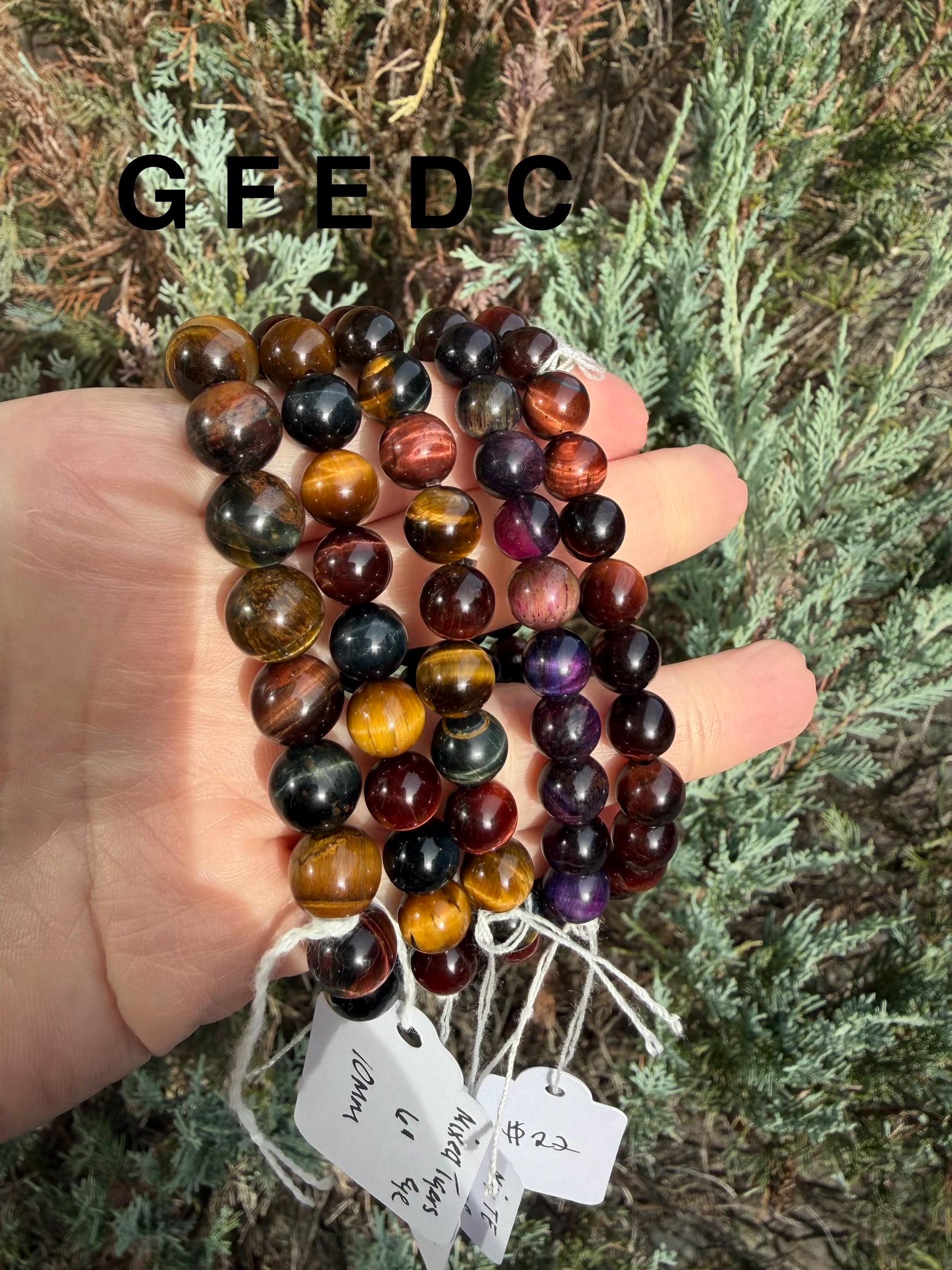 Tiger's Eye Beaded Bracelet • Natural Gemstone Protection Crystal Jewelry 10