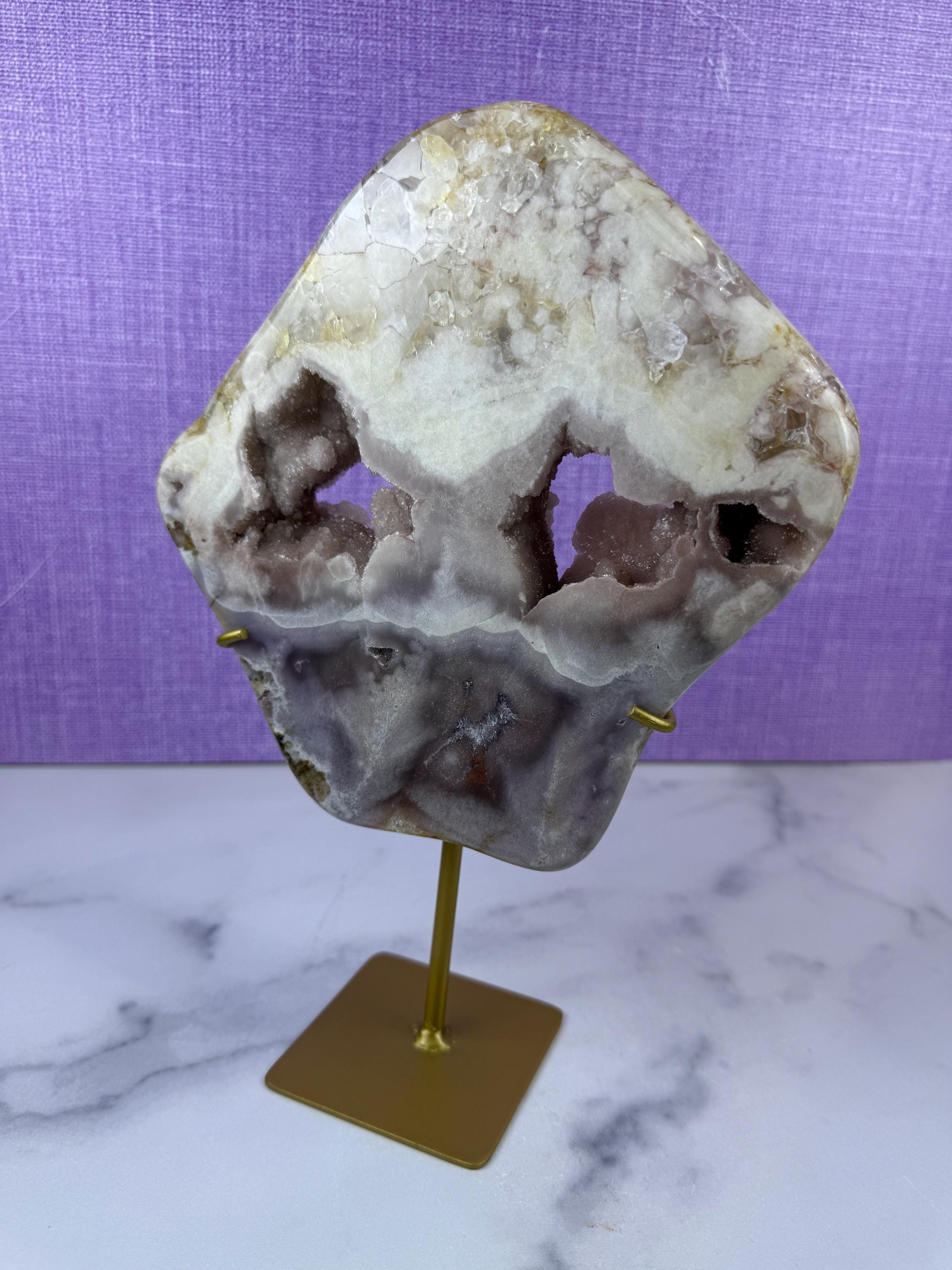 Pink Purple Amethyst Druzy Crystal Display on Stand from Brazil • Sparkling Mineral Specimen 3