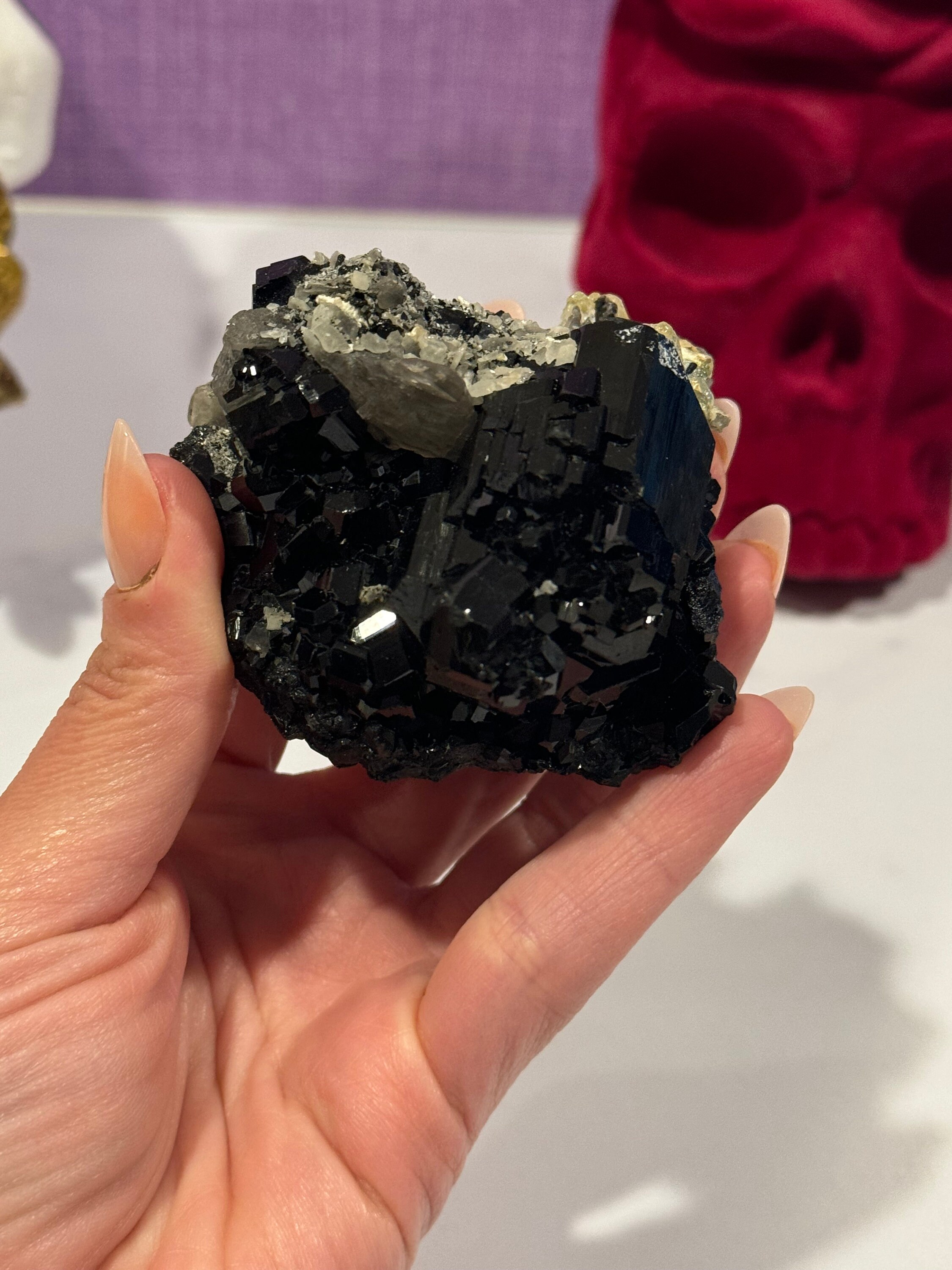 Black Tourmaline & Feldspar Specimen • Protective Grounding Crystal • Natural Mineral • Healing Stone • Collector Piece 3