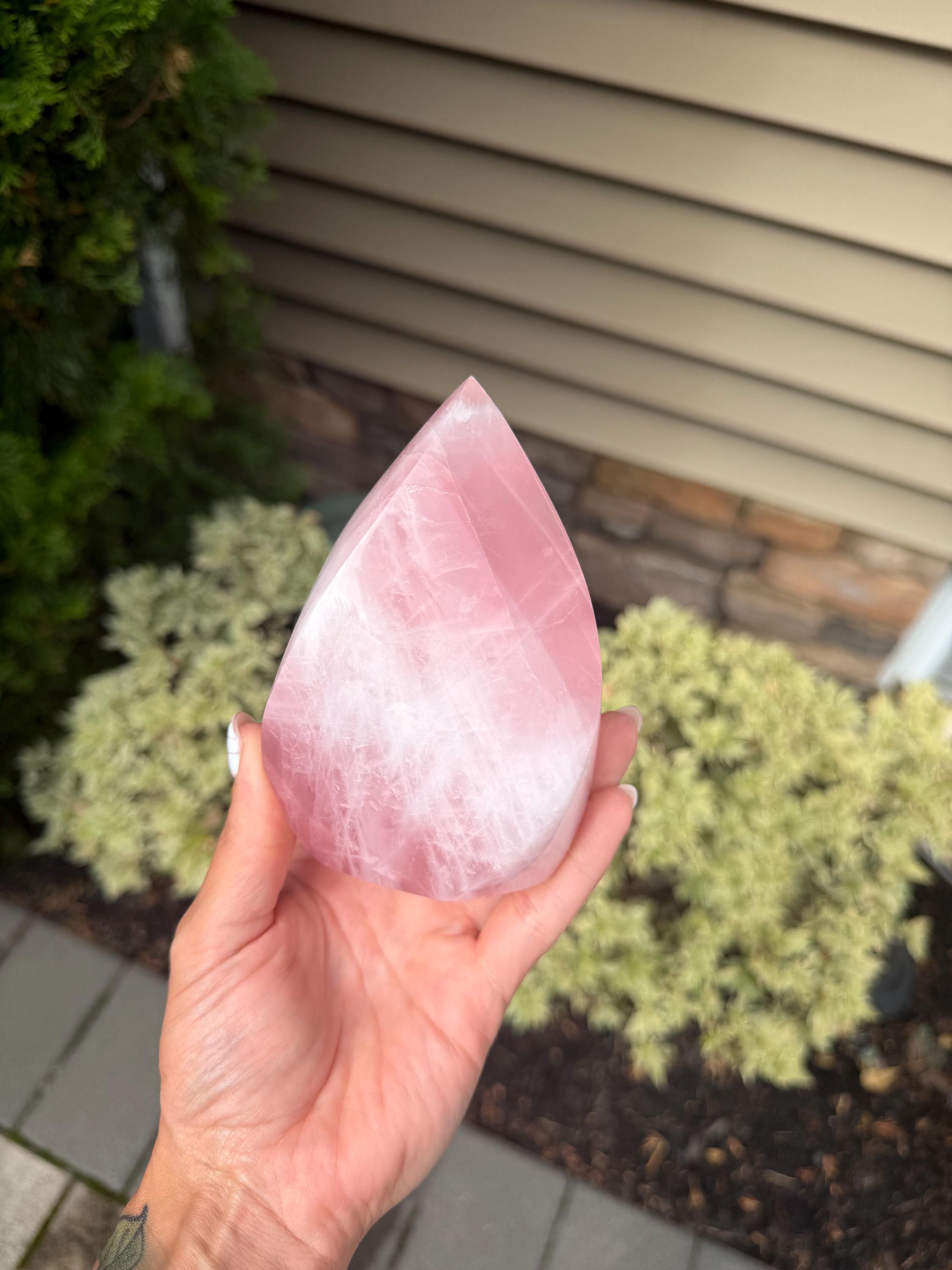 Brazilian Rose Quartz Crystal Flame 8