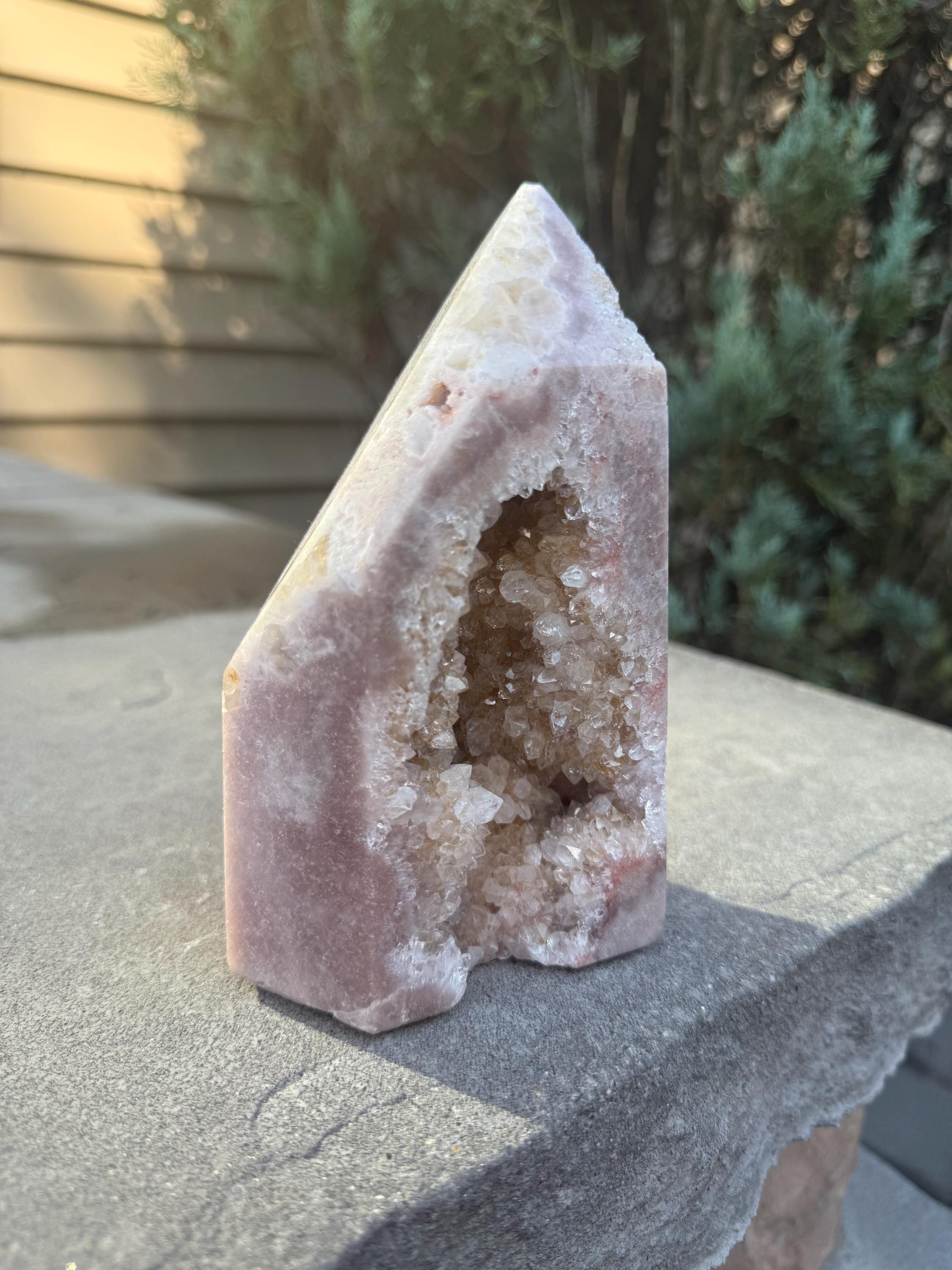 Druzy Pink Amethyst Crystal Freeform from Brazil: Crystal Home Decor 8