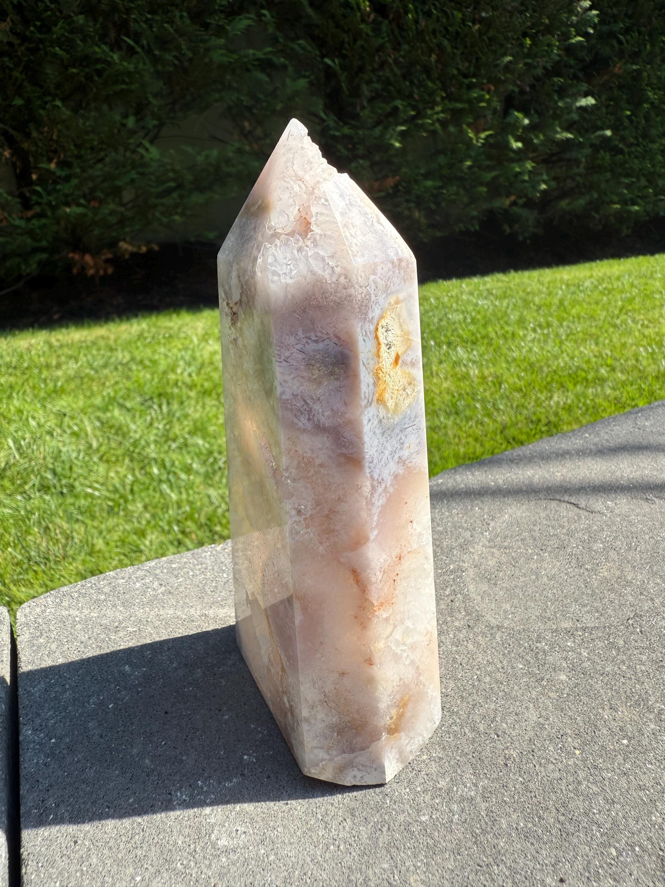 Pink Amethyst Druzy Crystal Obelisk • Healing Quartz Tower, Spiritual Decor 9