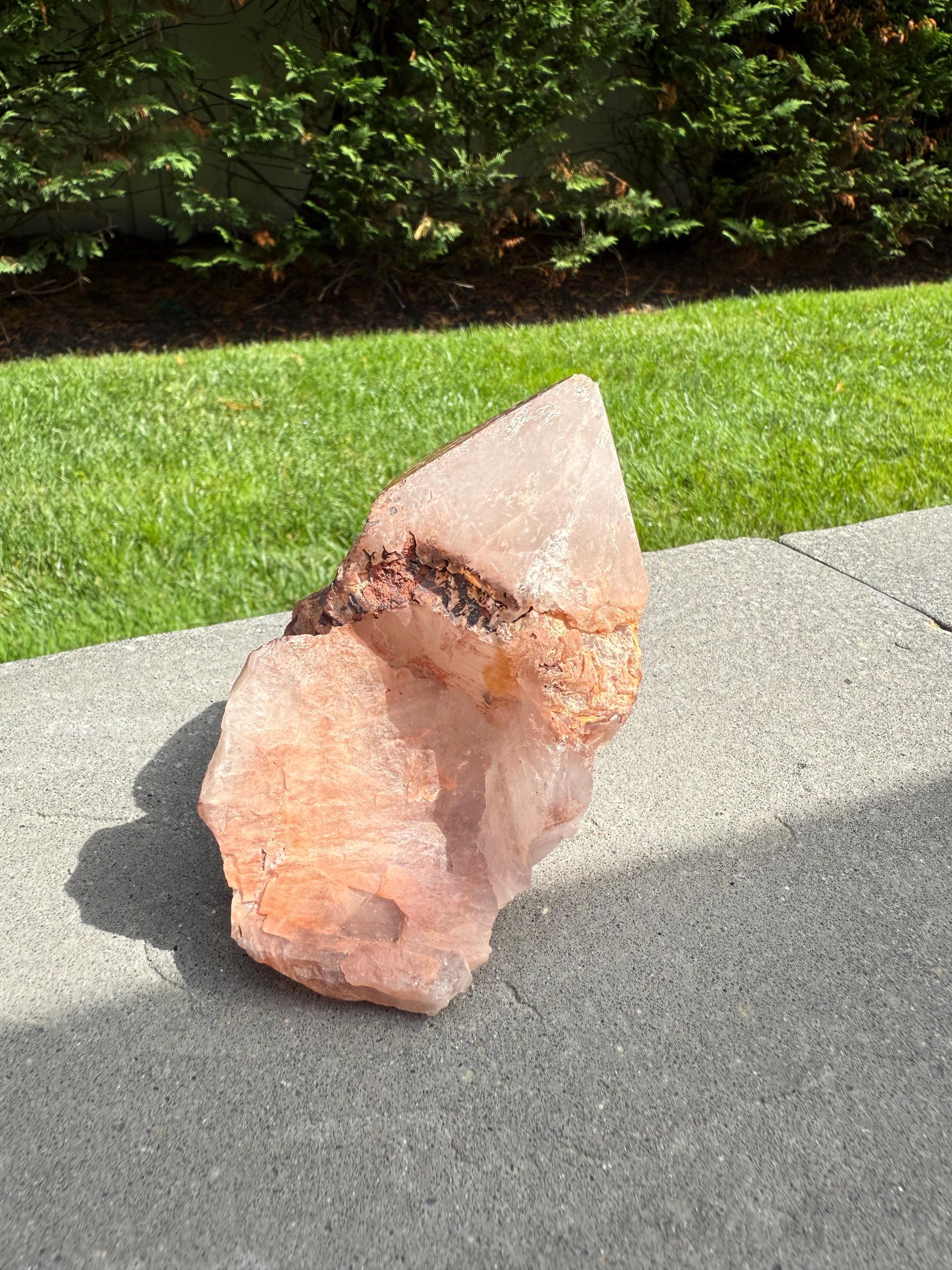 Hematite Included Quartz Crystal Cluster: Grounding & Energizing Natural Indian Specimen 5