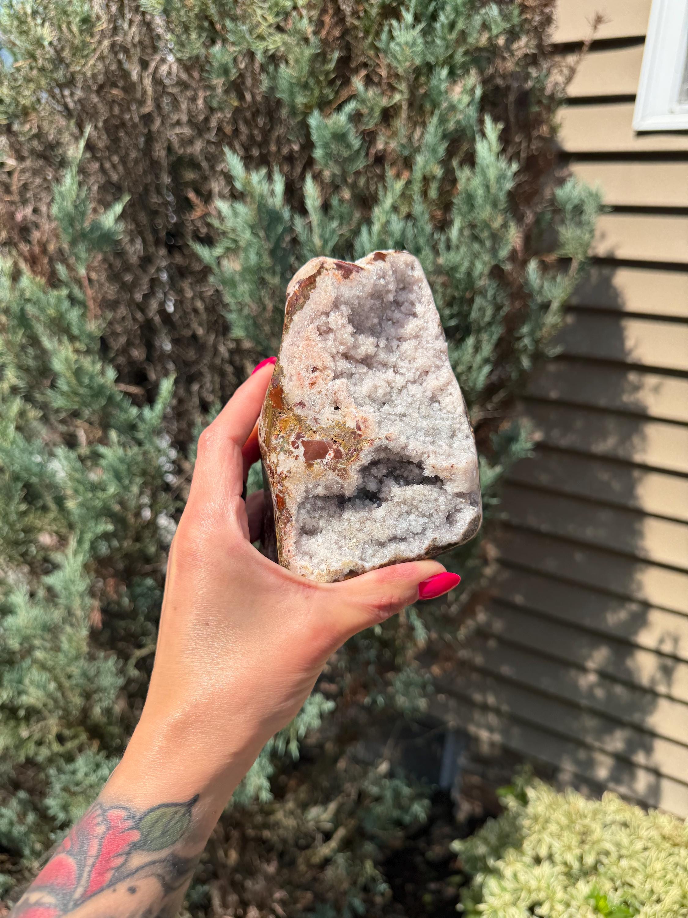 Raw Pink Amethyst Druzy on Stand • Sparkling Crystal Cluster • Spiritual Decor 3