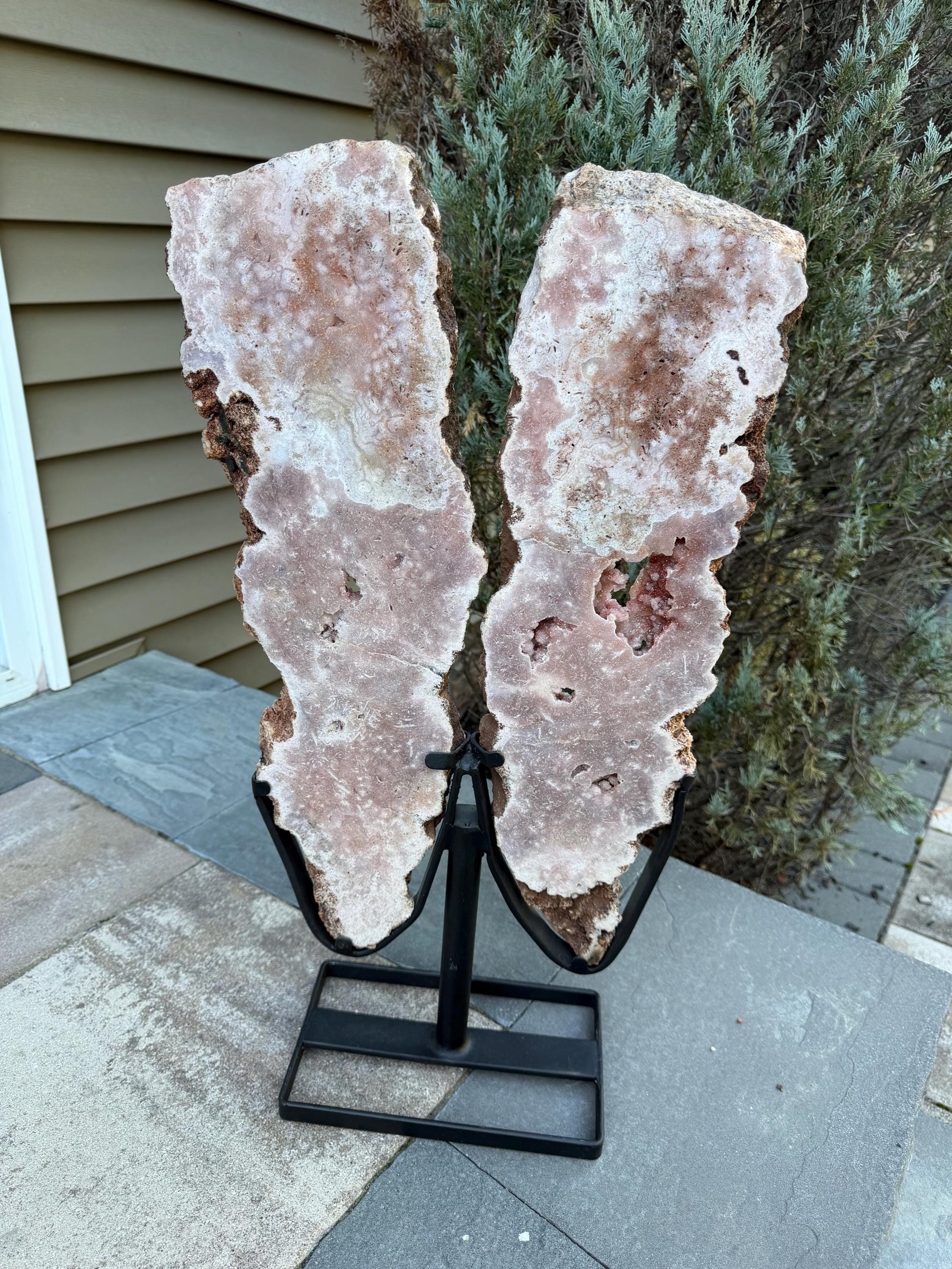 Pink Amethyst Statement Crystal Wings on Custom Stand: Luxury Crystal Décor 4