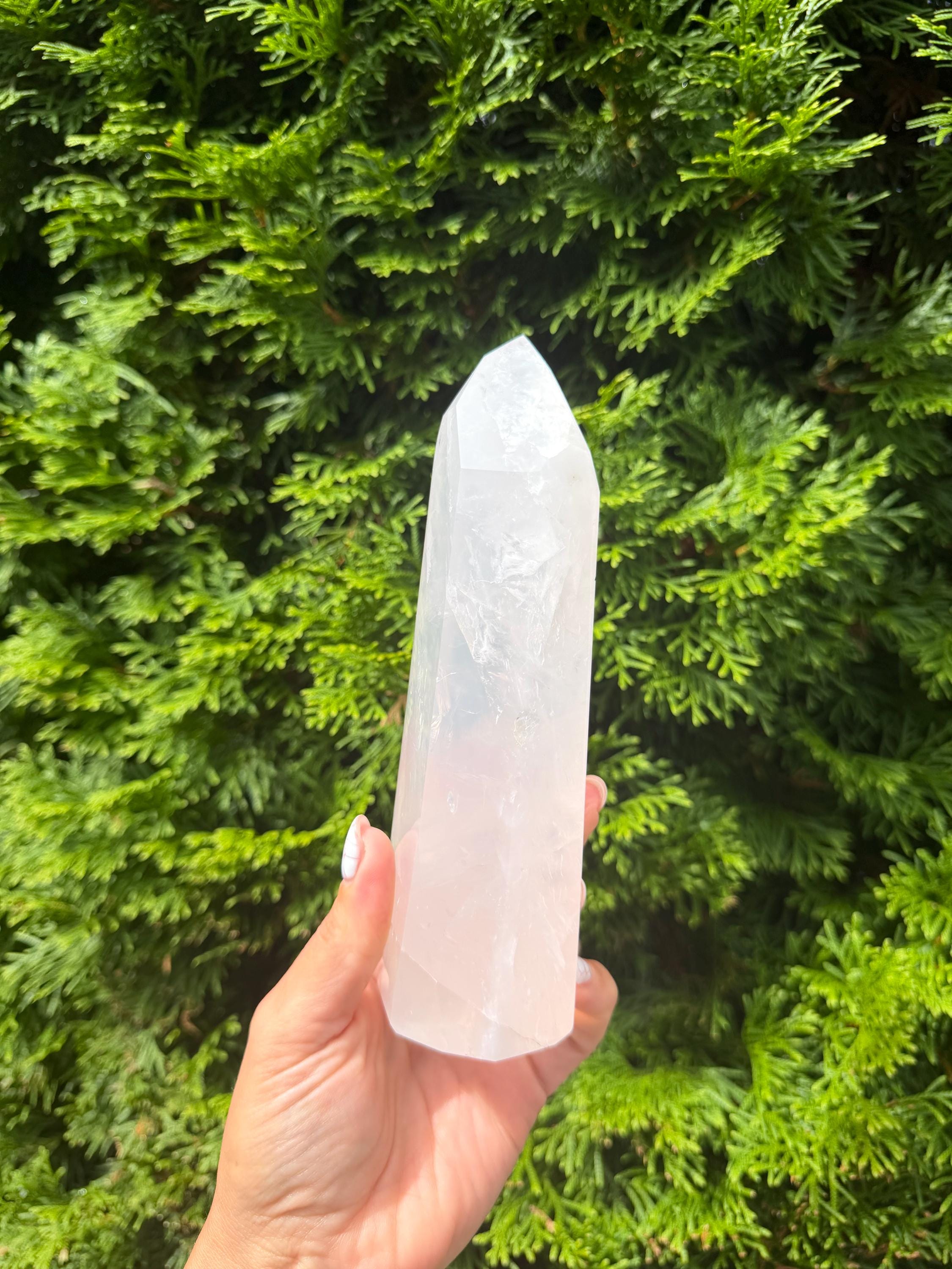 XL Girasol Quartz Crystal Tower • Milky Opalescent Glow • Polished Crystal Point 8