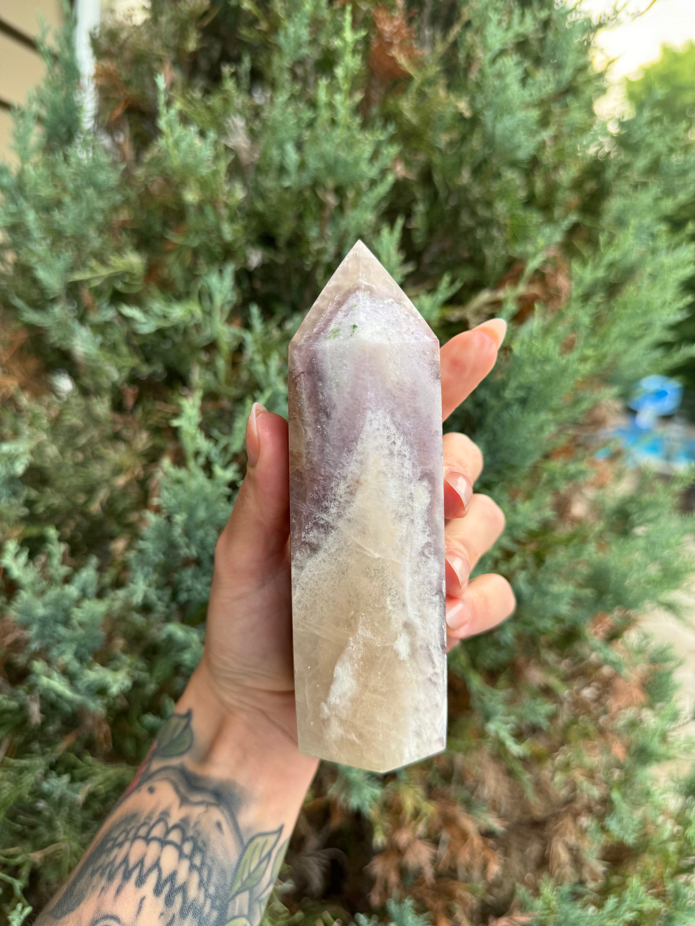 Banded Feather Fluorite Tower • Natural Crystal Decor, Healing Stone, Polished Point 6