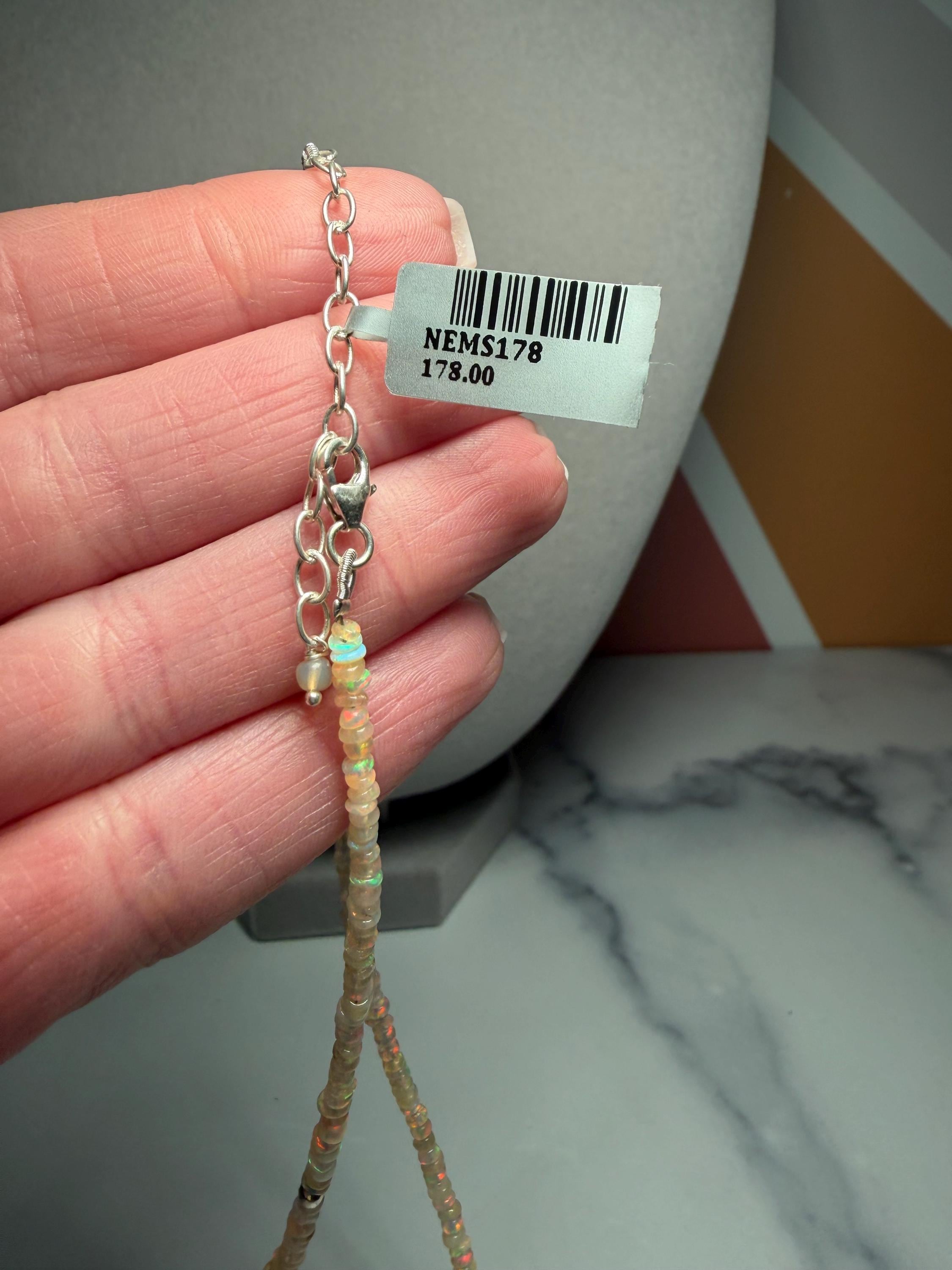 Starborn Creations Ethiopian Opal Beaded Necklace, Sterling Silver, 18 Inch (2 Inch Extender) 4