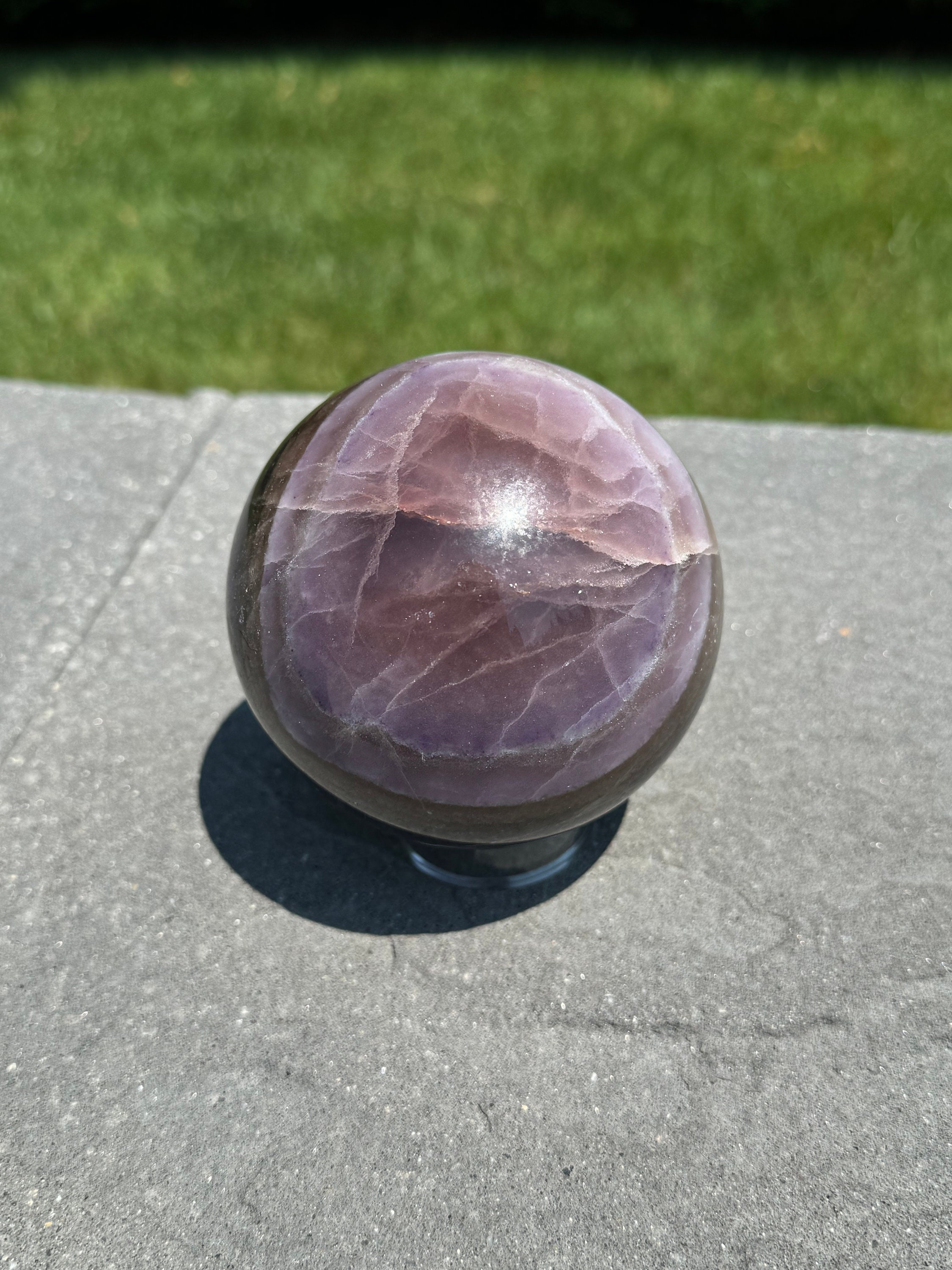 Purple Banded Fluorite Crystal Sphere • 94mm • Polished Healing Crystal Orb • Mineral Specimen • Spiritual Decor 5